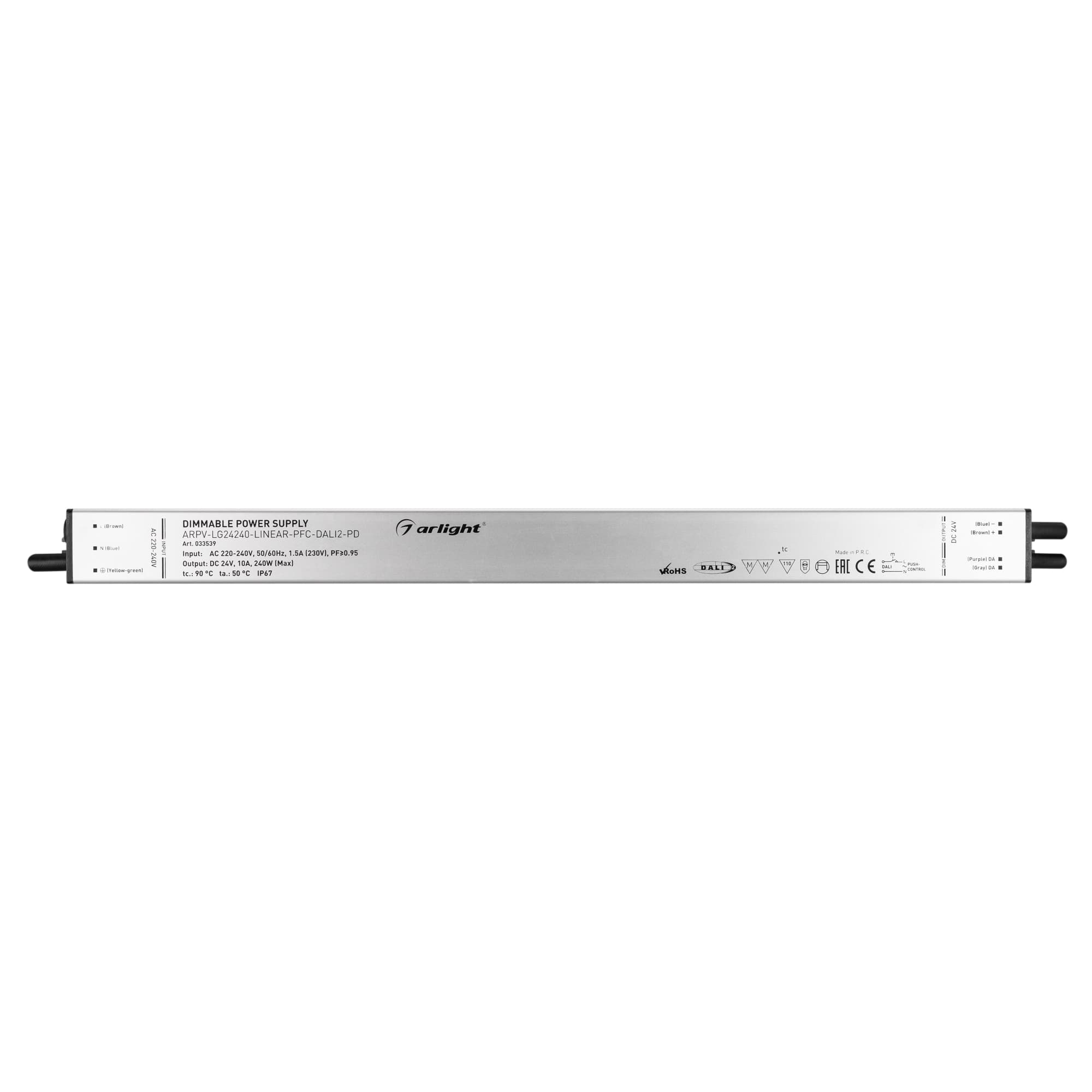 Блок питания ARPV-LG24240-LINEAR-PFC-DALI2-PD (24V, 10A, 240W) (Arlight, IP67 Металл, 5 лет) 033539 — фото 2