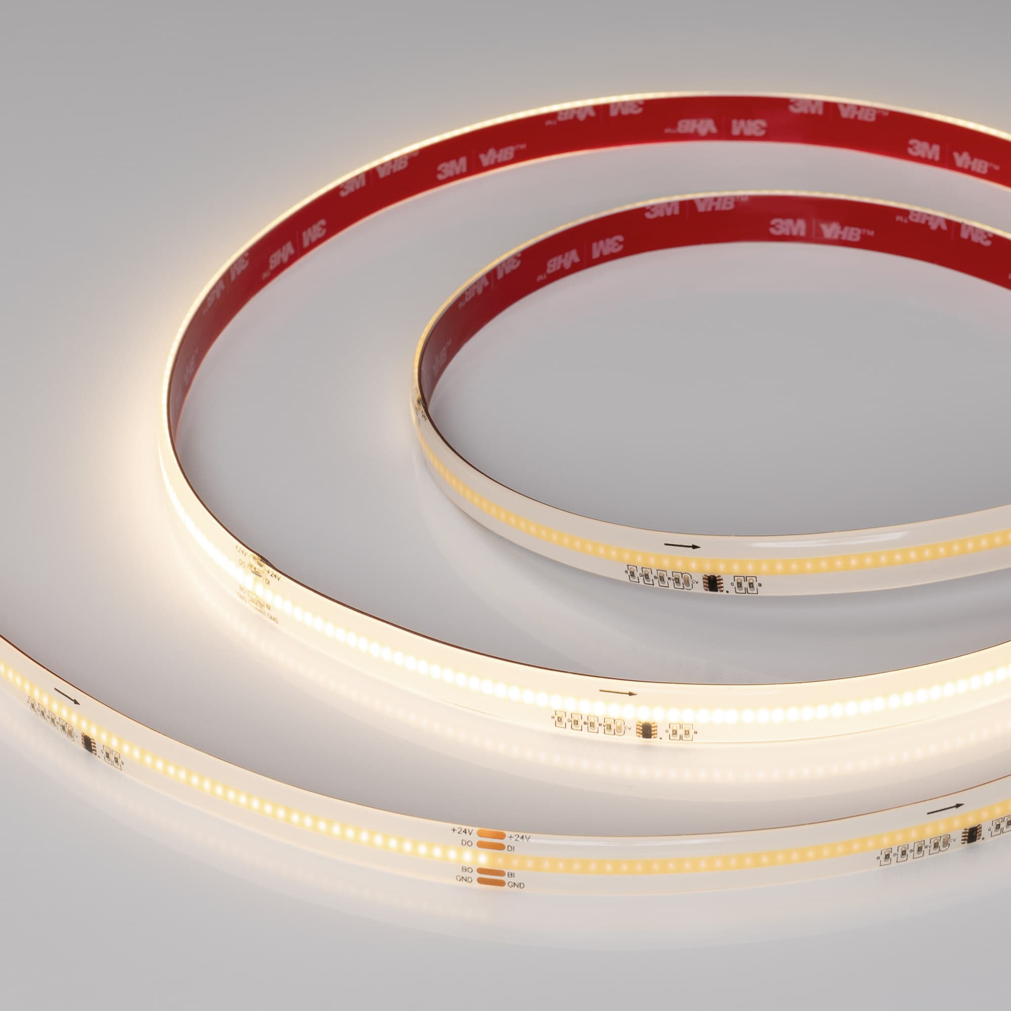 Светодиодная лента герметичная SPI-COB-SE-X378-12mm 24V Warm3000-PX63-BPT (7 W/m, IP65, 5m) (Arlight, бегущий огонь) 041739 — фото 1