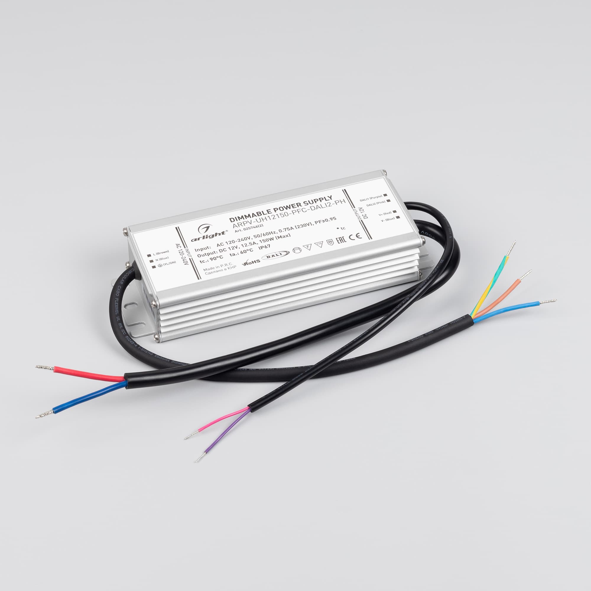 Блок питания ARPV-UH12150-PFC-DALI2-PH (12V, 12.5A, 150W) (Arlight, IP67 Металл, 7 лет) 025746(2) — фото 2