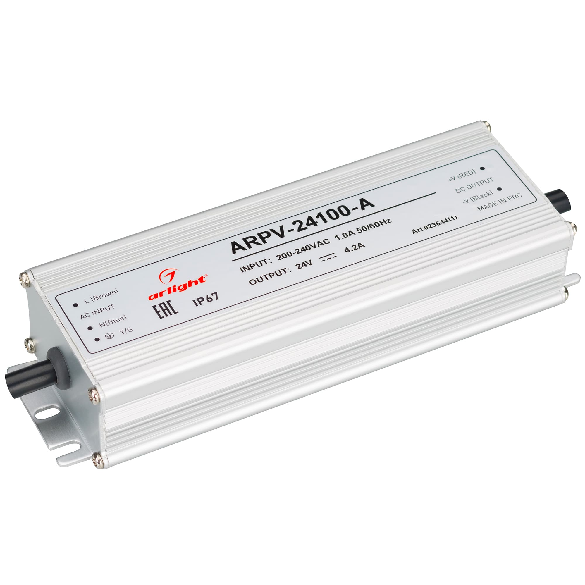 Блок питания ARPV-24100-A (24V, 4.2A, 100W) (Arlight, IP67 Металл, 3 года) 023644(1) Arlight — фото 1