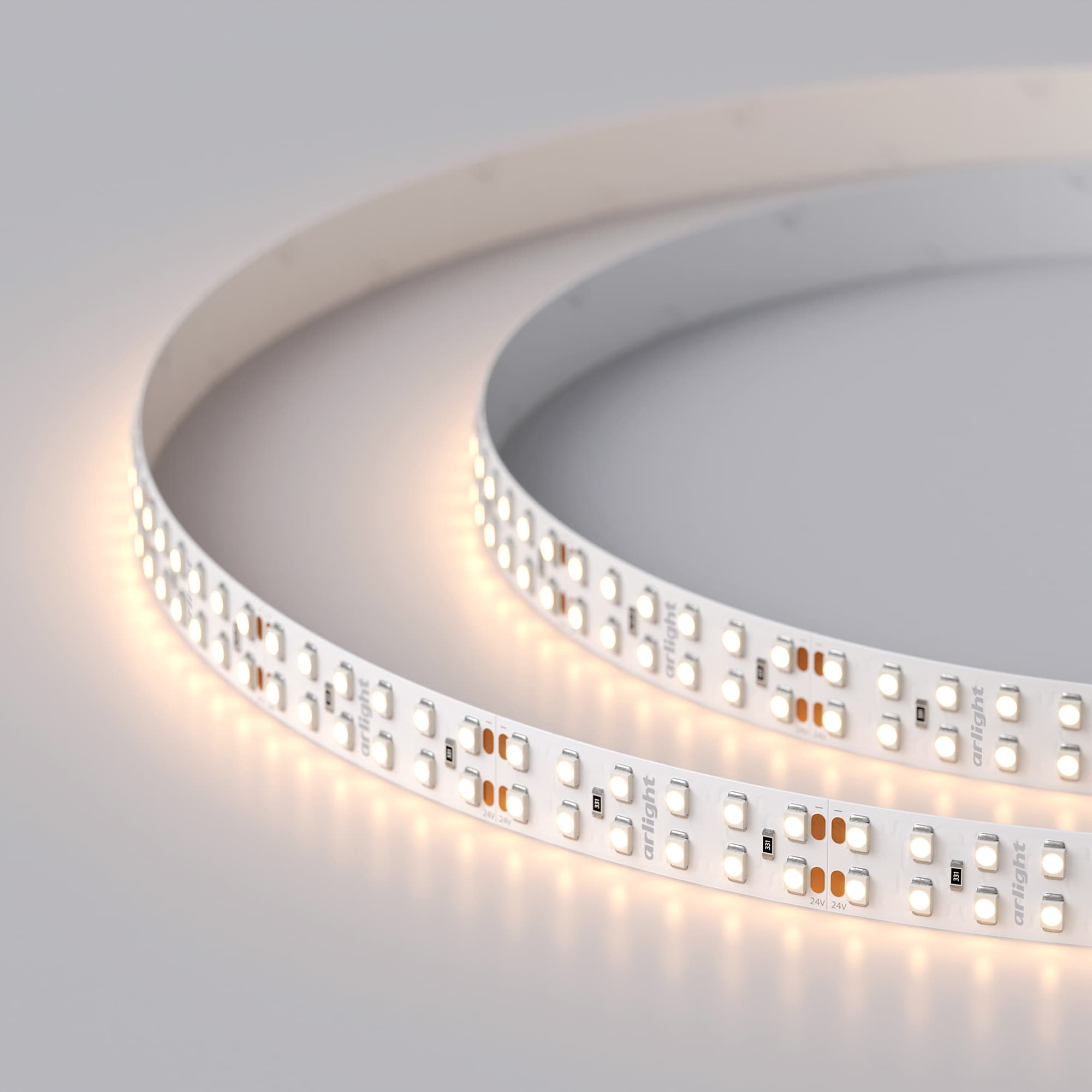 Светодиодная лента RT 2-5000 24V Warm3000 2x2 (3528, 1200 LED, LUX) (Arlight, 19.2 Вт/м, IP20) 024075(B) — фото 5