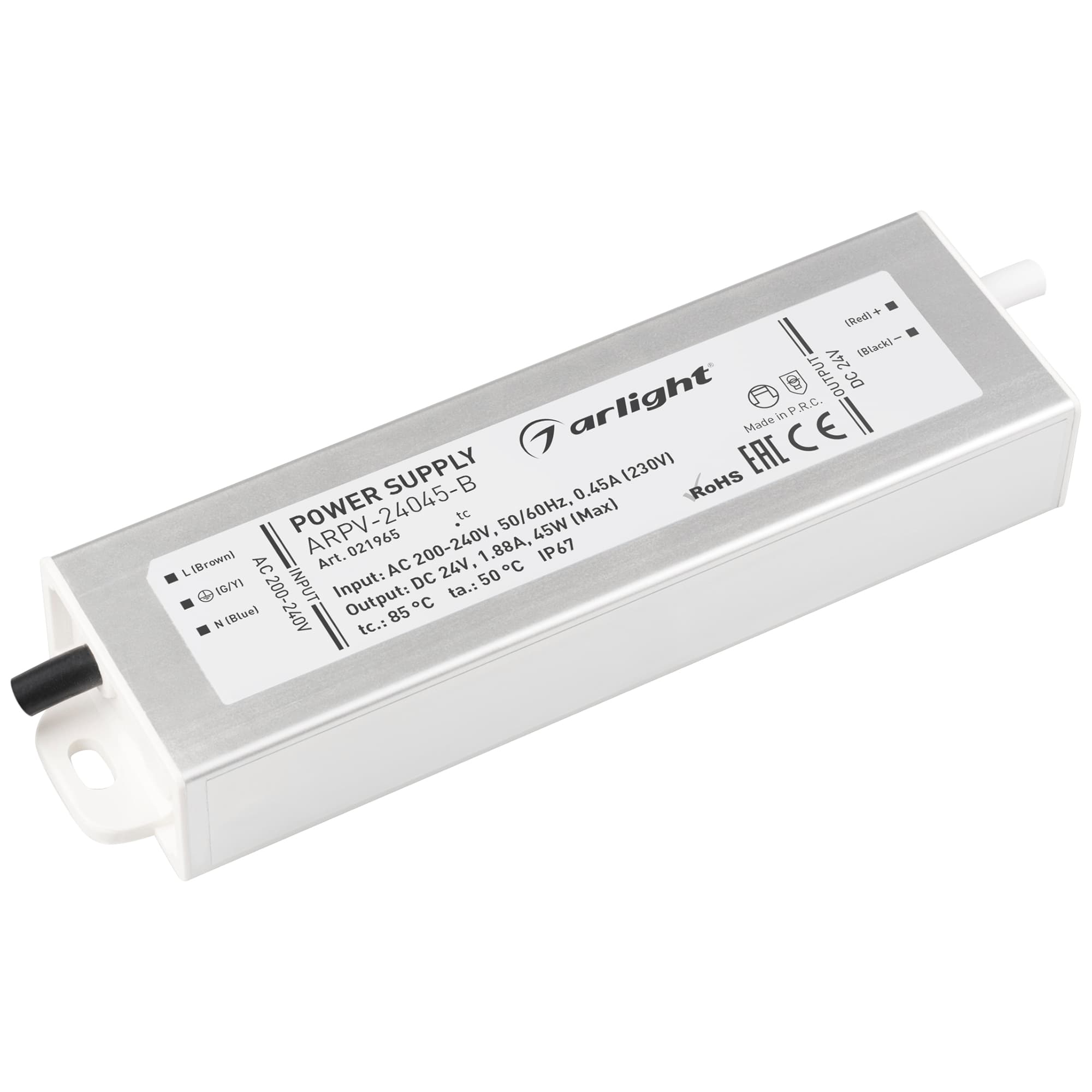 Блок питания ARPV-24045-B (24V, 1.9A, 45W) (Arlight, IP67 Металл, 3 года) 021965 — фото 1