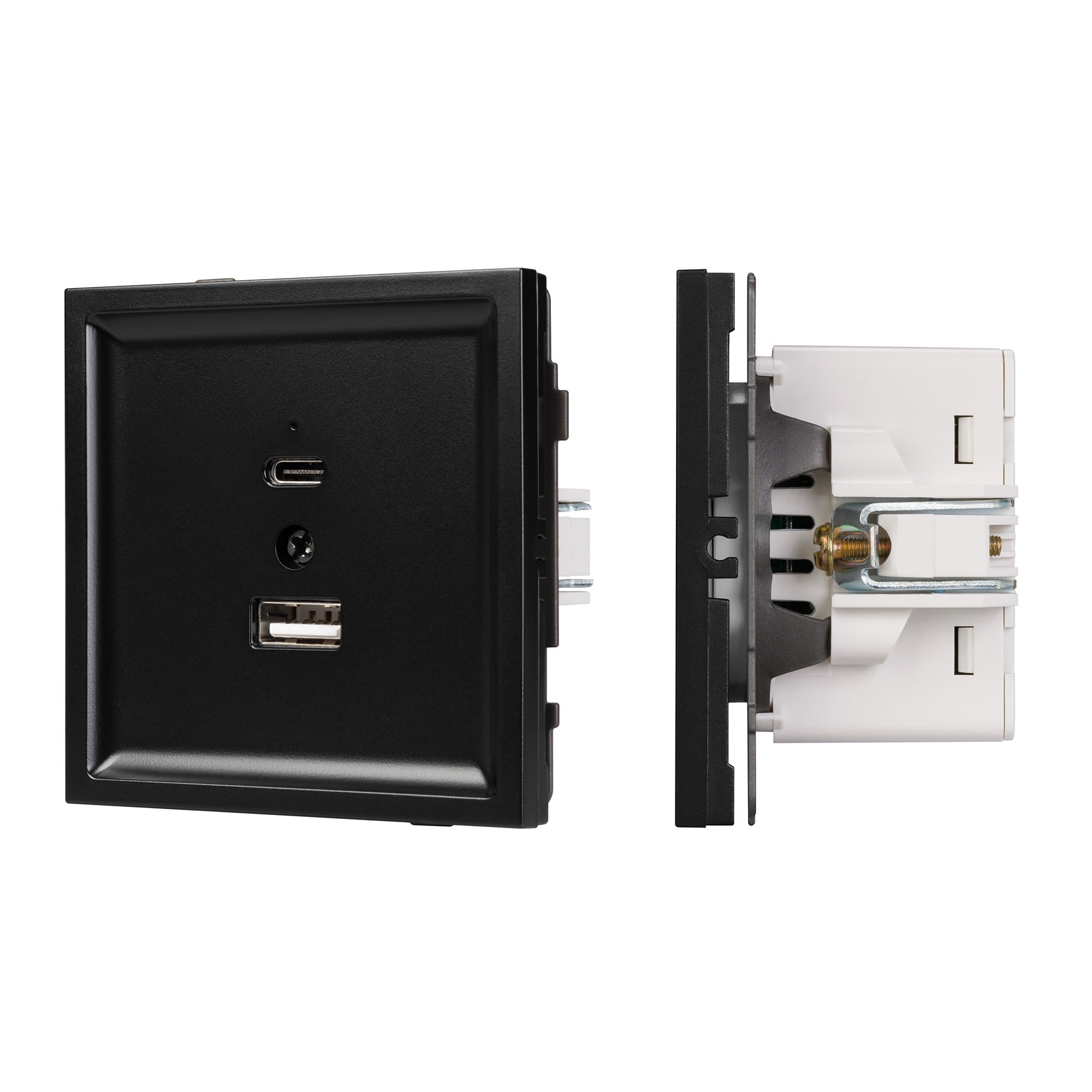 Механизм USB розетки SCT-TENDO-MUAC-PL-BK (5V, 3A, QC3) (Arlight, Черный) 054095