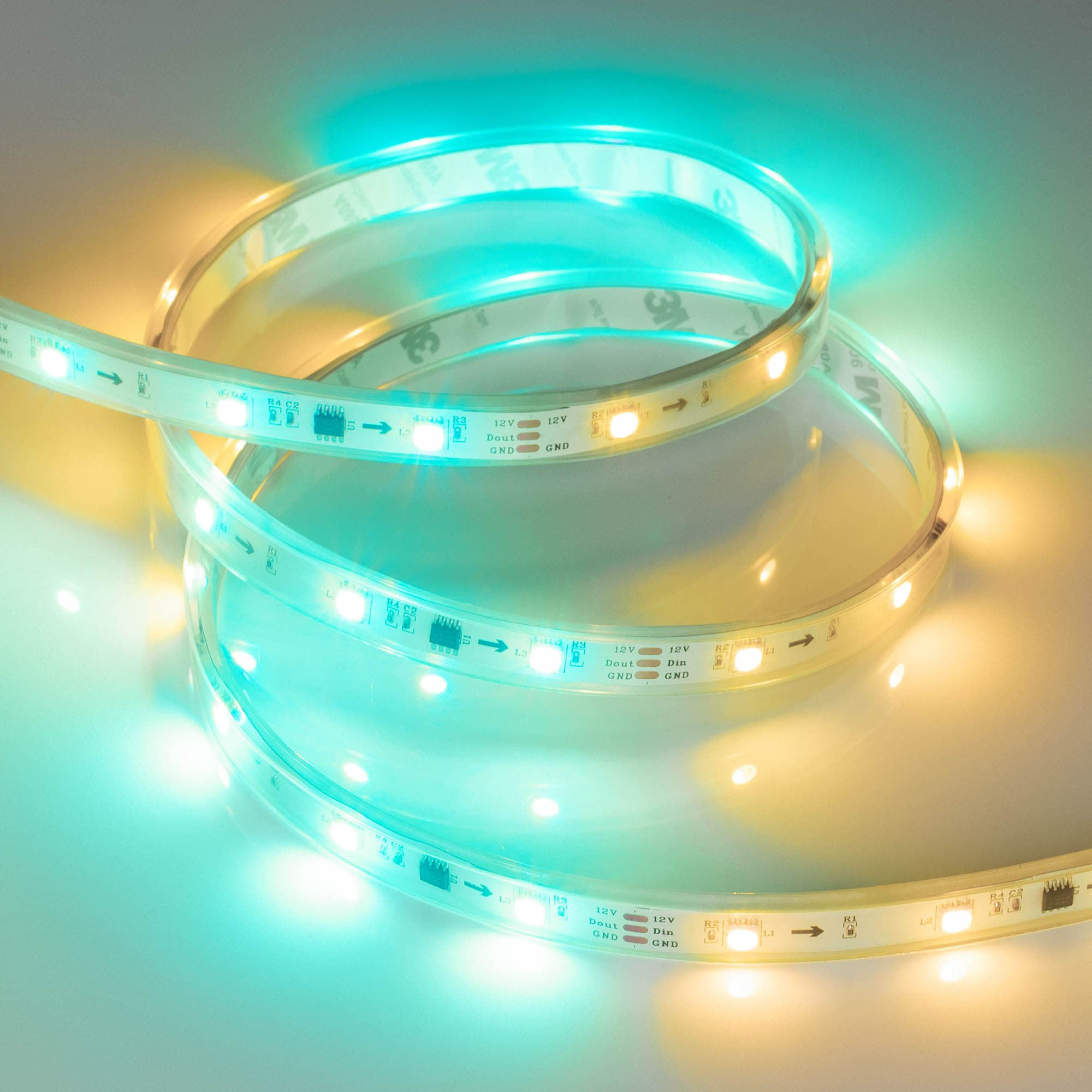 Светодиодная лента герметичная SPI-P-B30-12mm 12V RGB-PX3 (7.2W/m, IP66, 5060, 5m) (Arlight, бегущий огонь) 026370(3) — фото 4
