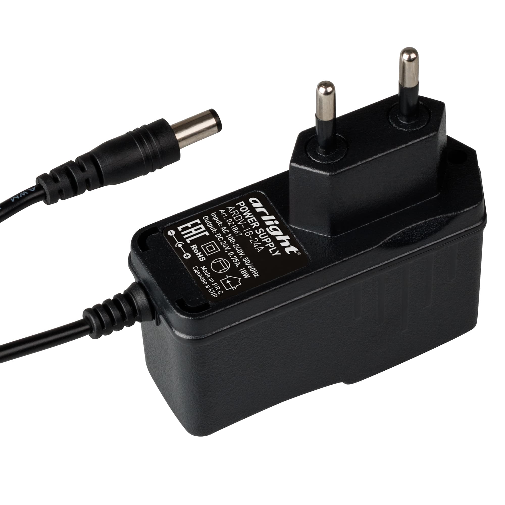 Блок питания ARDV-18-24A (24V, 0,75A, 18W) (Arlight, Адаптер, 2 года) 021867 Arlight