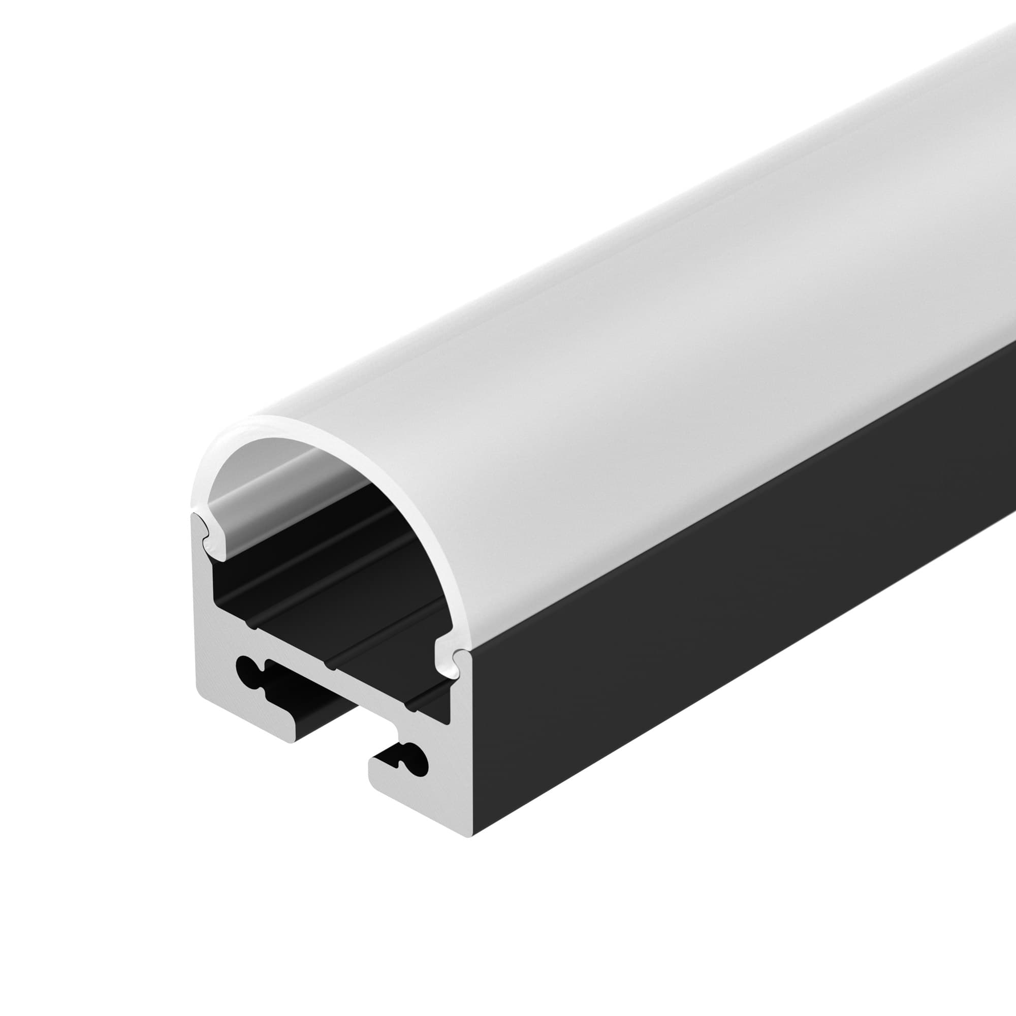 Профиль с экраном SL-LINE-2011M-2500 BLACK+OPAL ROUND (Arlight, Алюминий) 027992 — фото 1