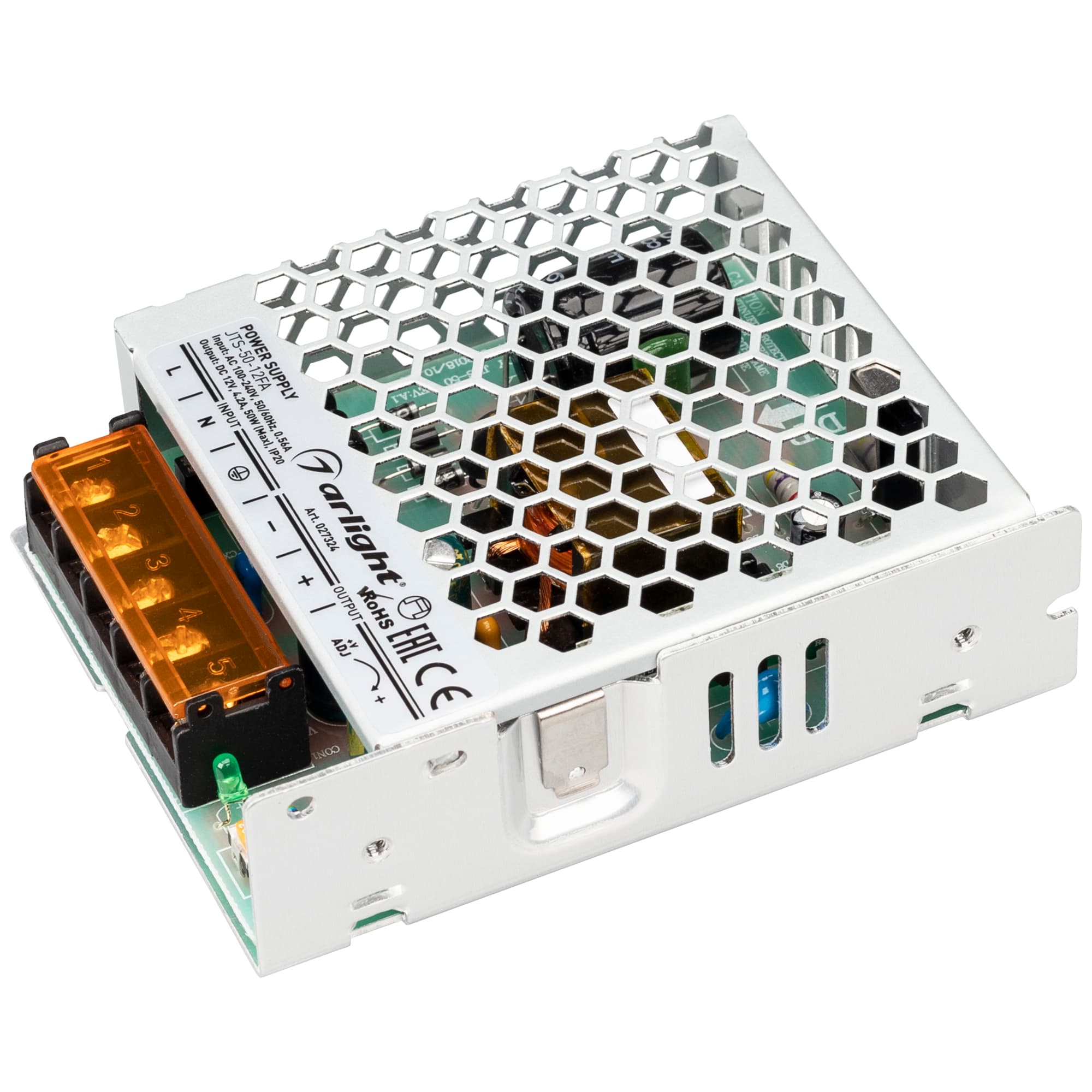 Блок питания JTS-50-12-FA (12V, 4.2A, 50W) (Arlight, IP20 Сетка, 3 года) 027324