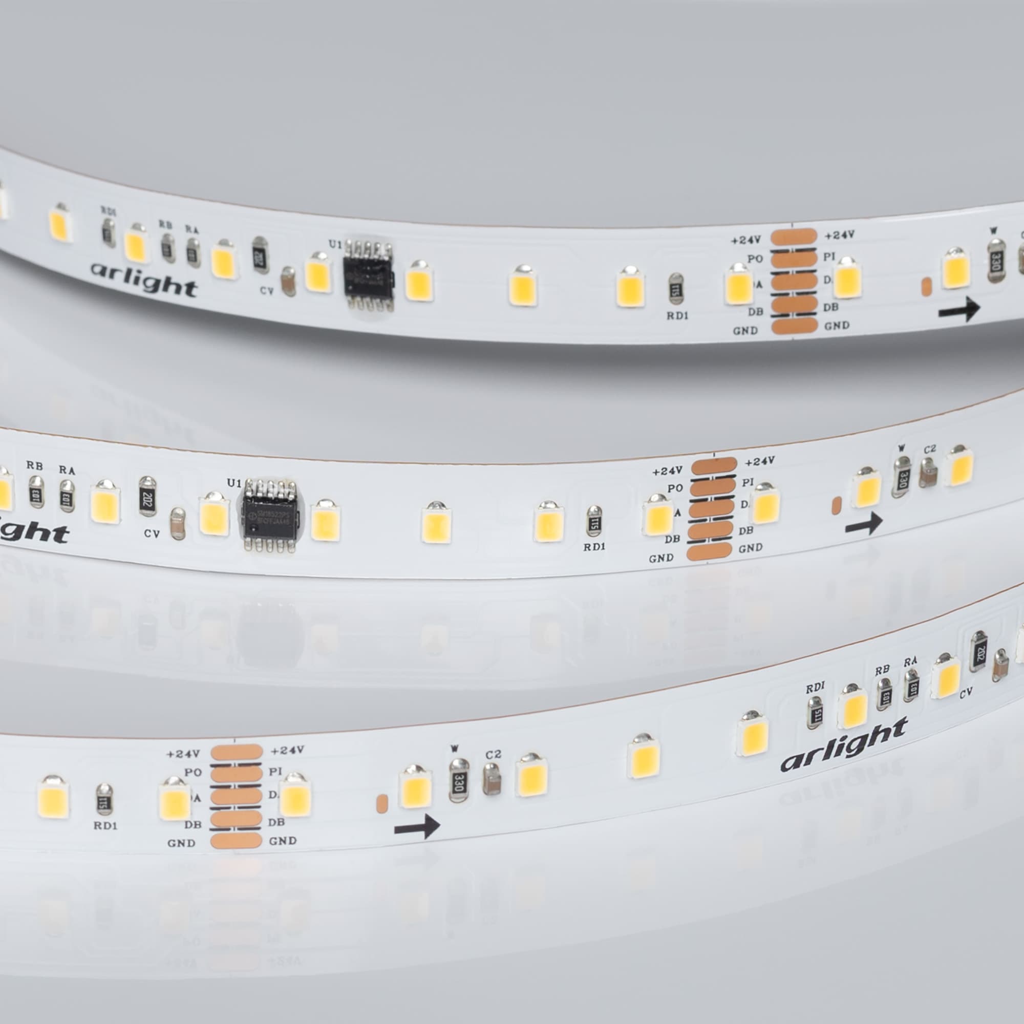 Светодиодная лента DMX-A96-12mm 24V White6000-PX12 (14 W/m, IP20, 5m) (Arlight, CRI>90) 058171 — фото 2