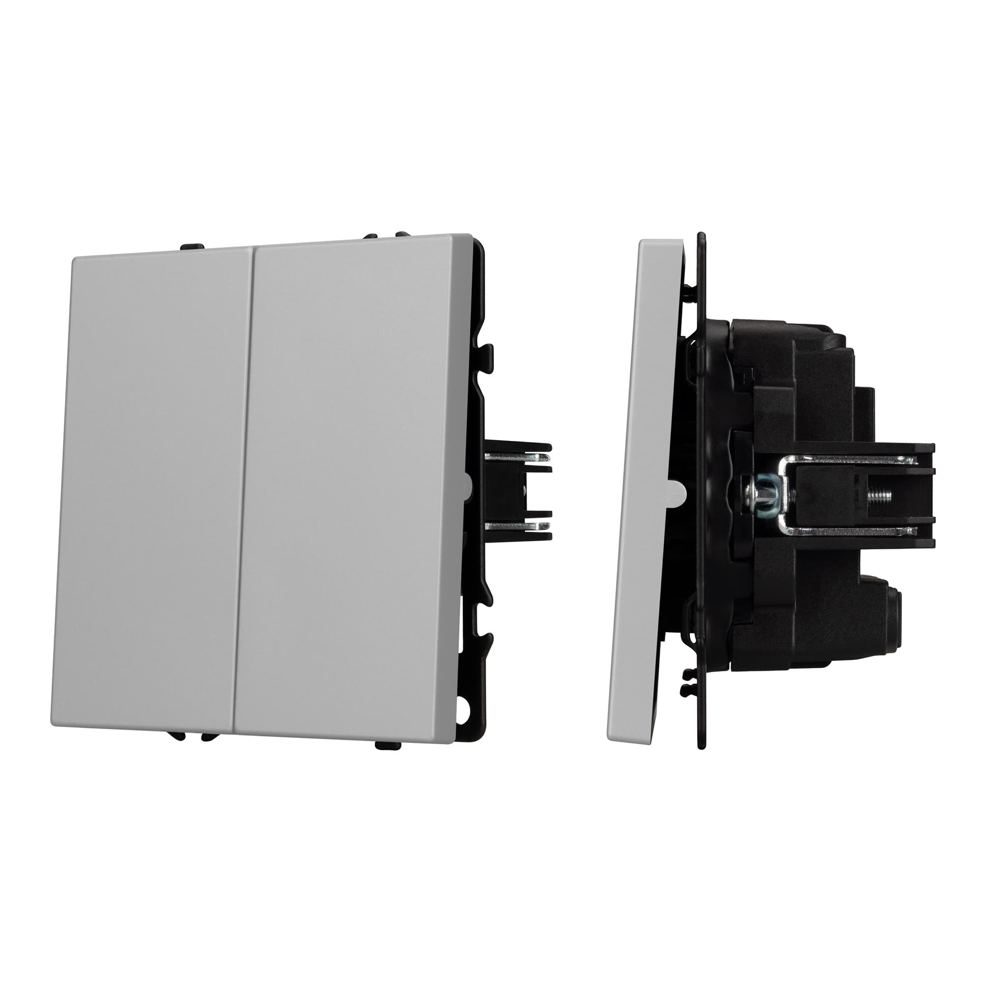 Механизм выключателя двухклавишный перекрёстный SWT-NOBE-MKX2-SFPL-IS (230V, 10A) (Arlight, Никель) 061794