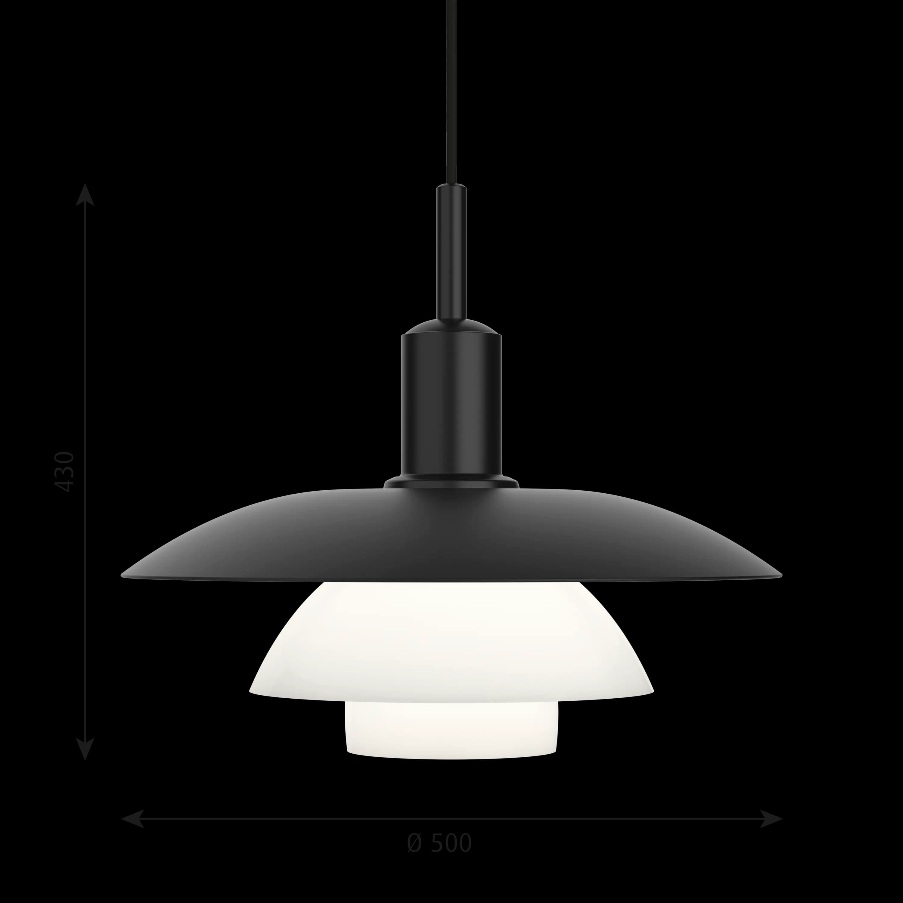 Louis Poulsen PH 5/5 Pendant Metal black/opal glass — фото 6