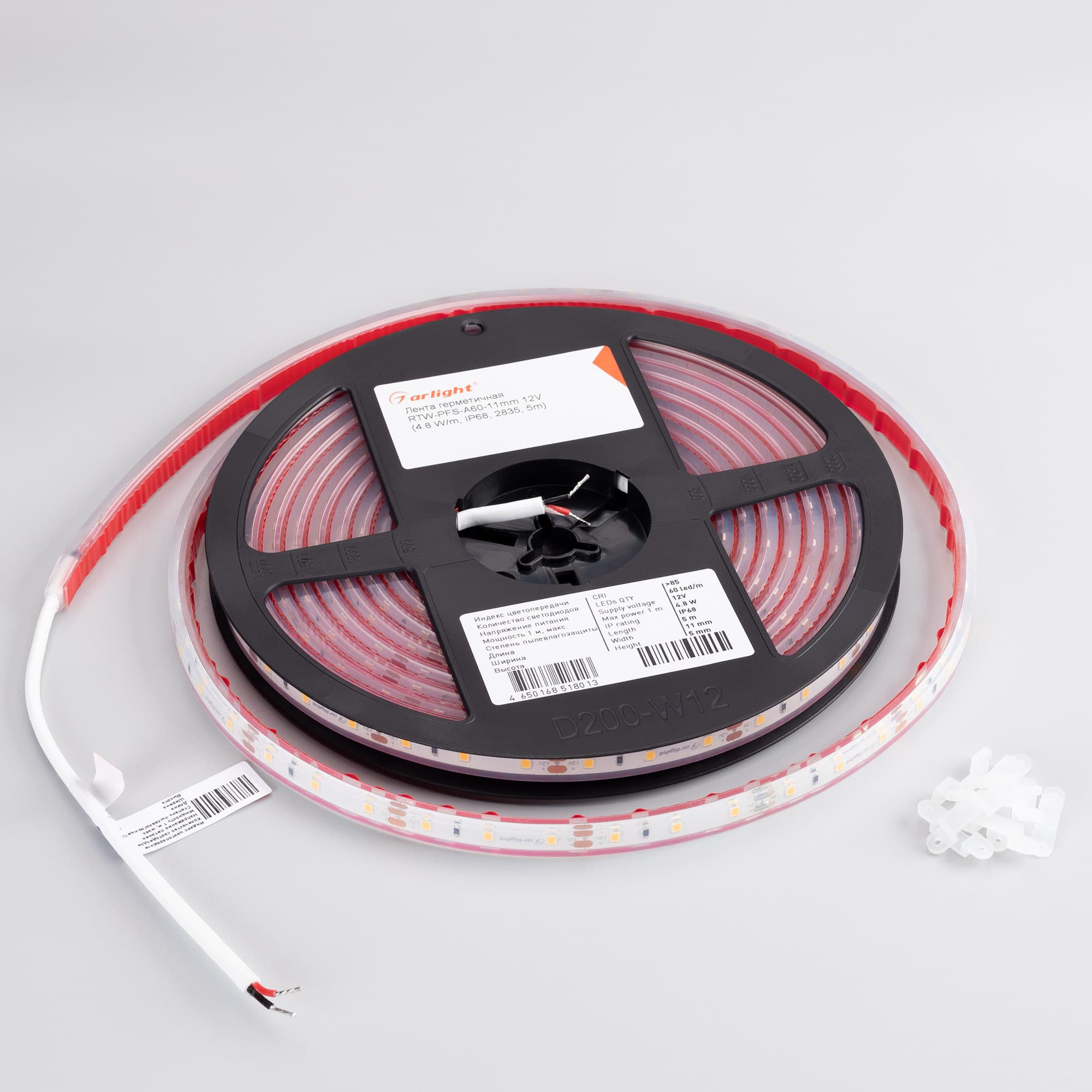Светодиодная лента герметичная RTW-PFS-A60-11mm 12V Day4000 (4.8 W/m, IP68, 2835, 5m) (Arlight, -) 033664 — фото 2