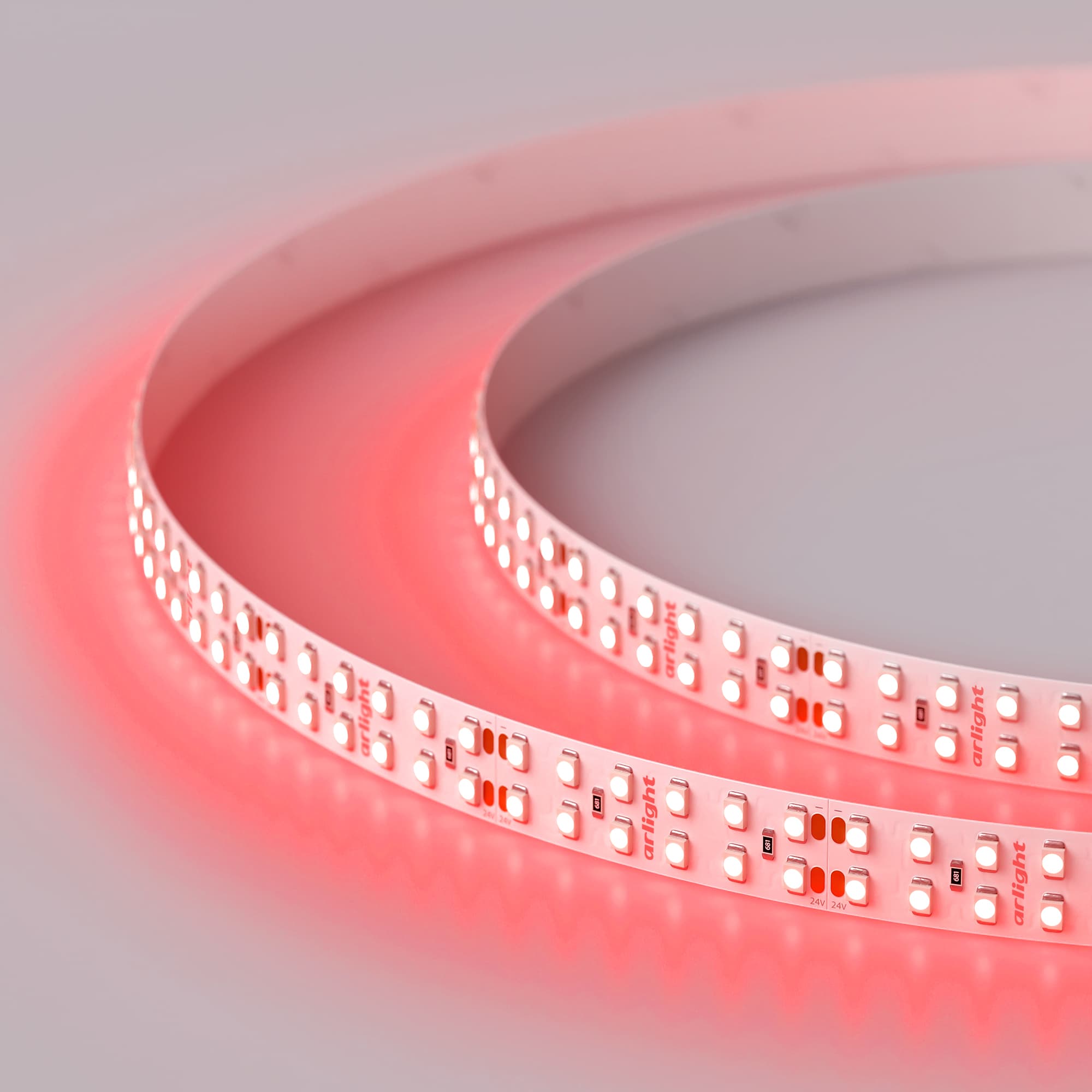 Светодиодная лента RT 2-5000 24V Red 2x2 (3528, 1200 LED, LUX) (Arlight, 19.2 Вт/м, IP20) 008775(B) — фото 5
