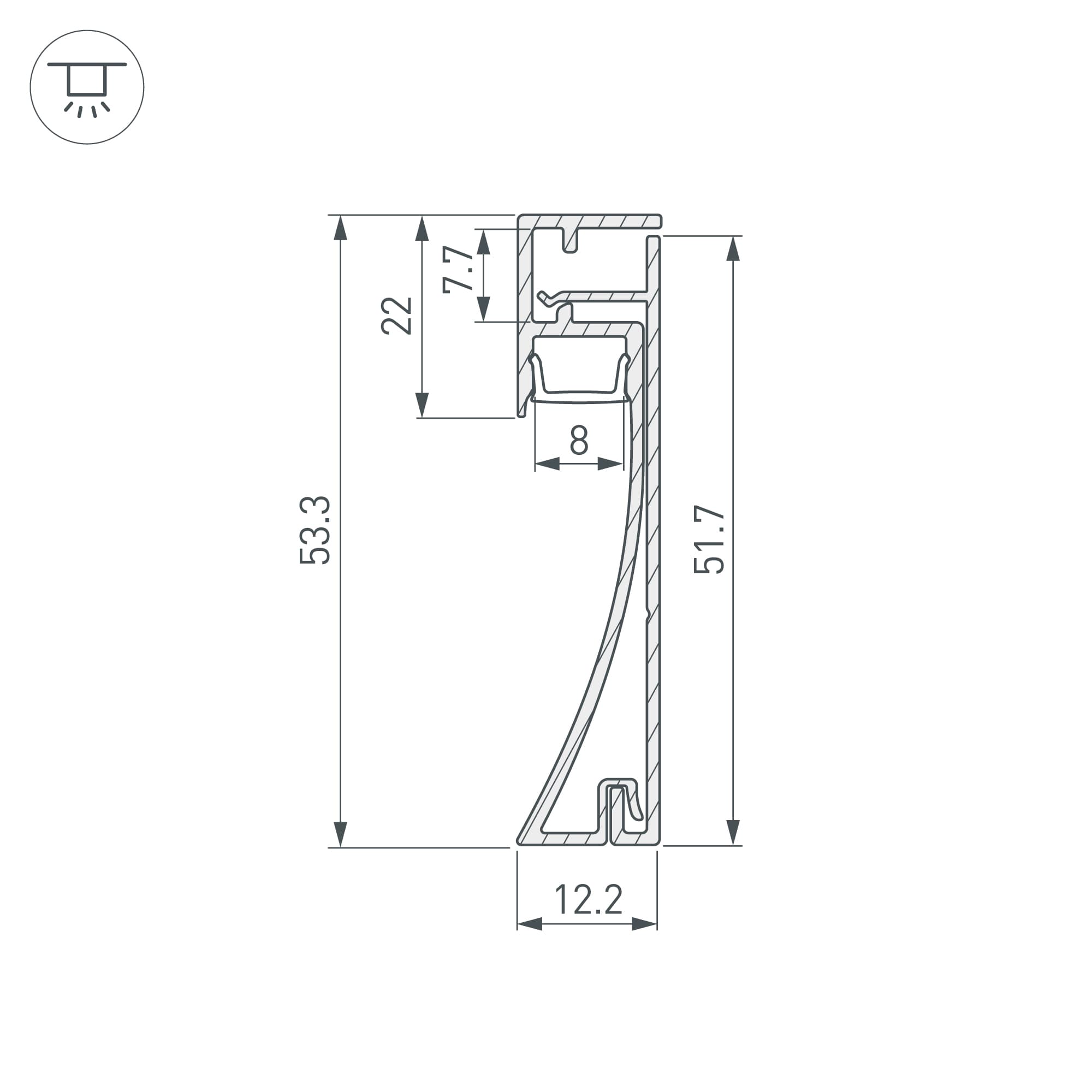 Профиль PLINTUS-H54-2000 BLACK (Arlight, Алюминий) 045433 — фото 3