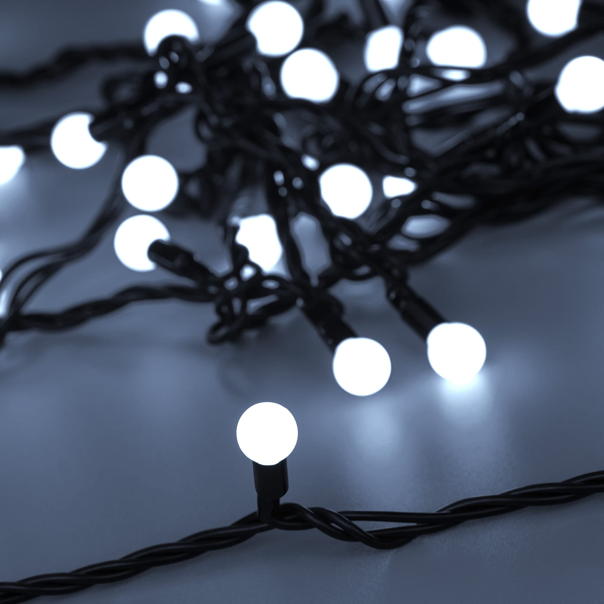 Arlight Светодиодная гирлянда ARD-BALL-CLASSIC-D13-10000-BLACK-100LED WHITE (230V, 7W) (Ardecoled, IP65) 025571