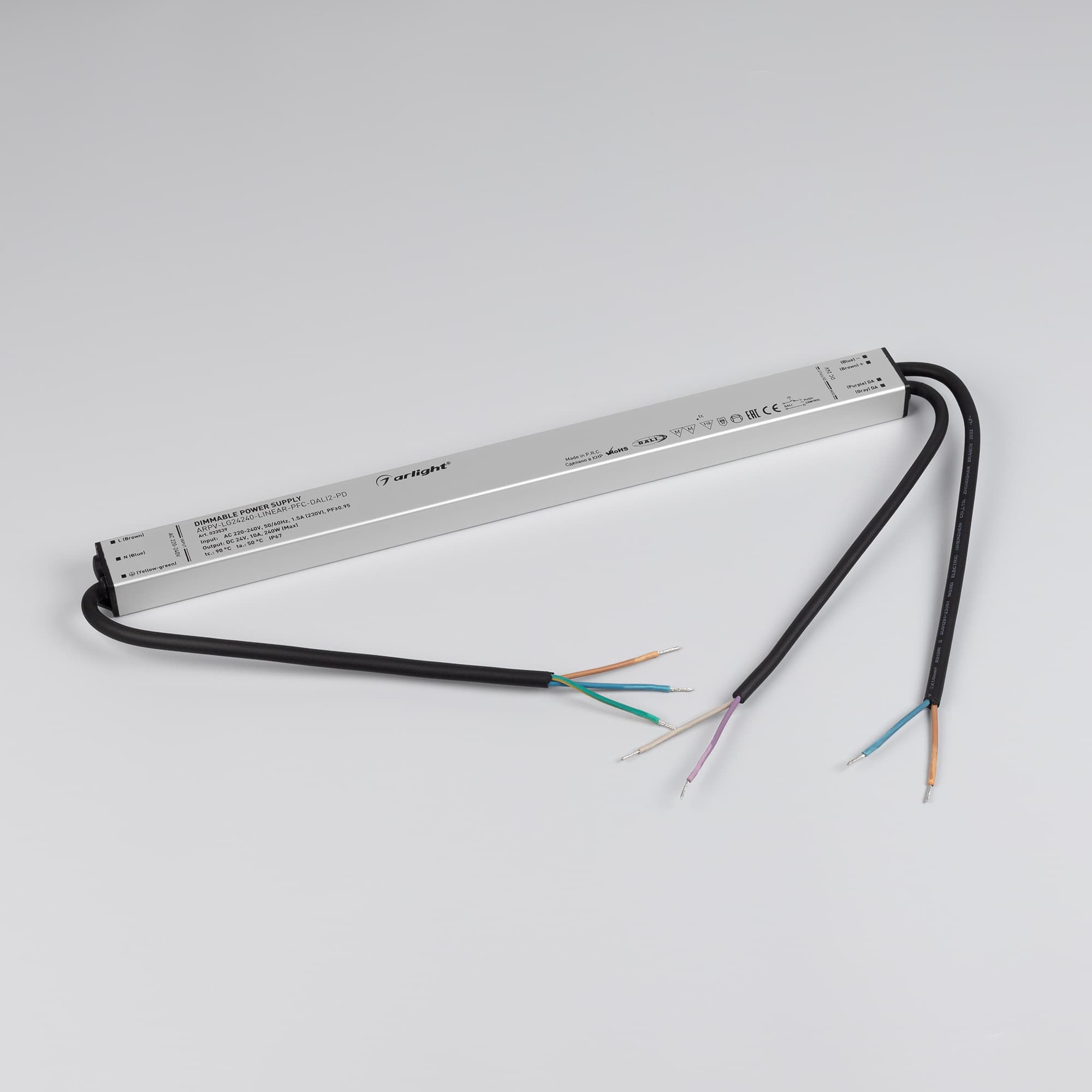 Блок питания ARPV-LG24240-LINEAR-PFC-DALI2-PD (24V, 10A, 240W) (Arlight, IP67 Металл, 5 лет) 033539 — фото 3