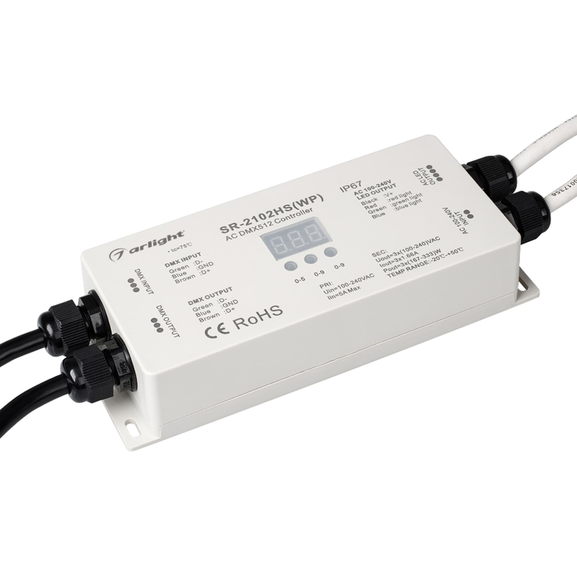 Декодер DMX SR-2102HSWP (230V, 3x1.66A) (Arlight, IP67 Пластик, 3 года) 021051 Arlight