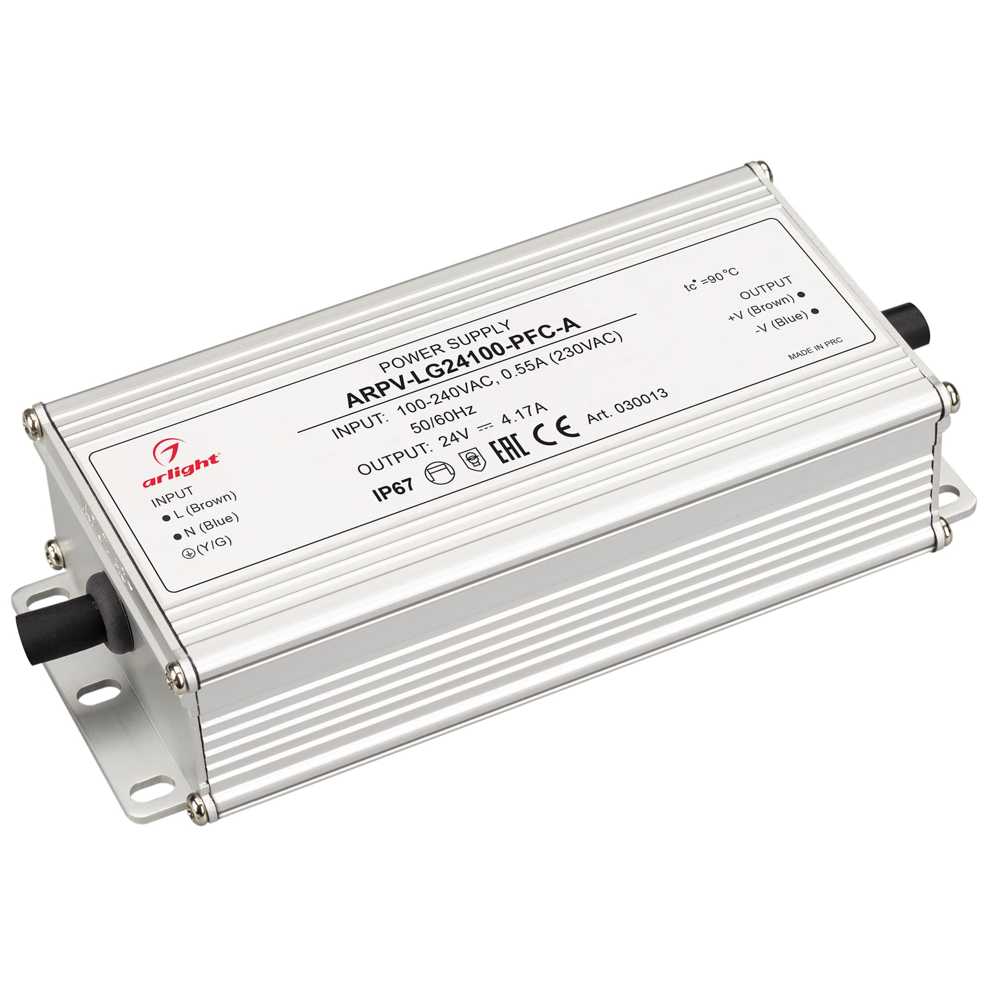 Блок питания ARPV-LG24100-PFC-A (24V, 4.17A, 100W) (Arlight, IP67 Металл, 5 лет) 030013 — фото 1