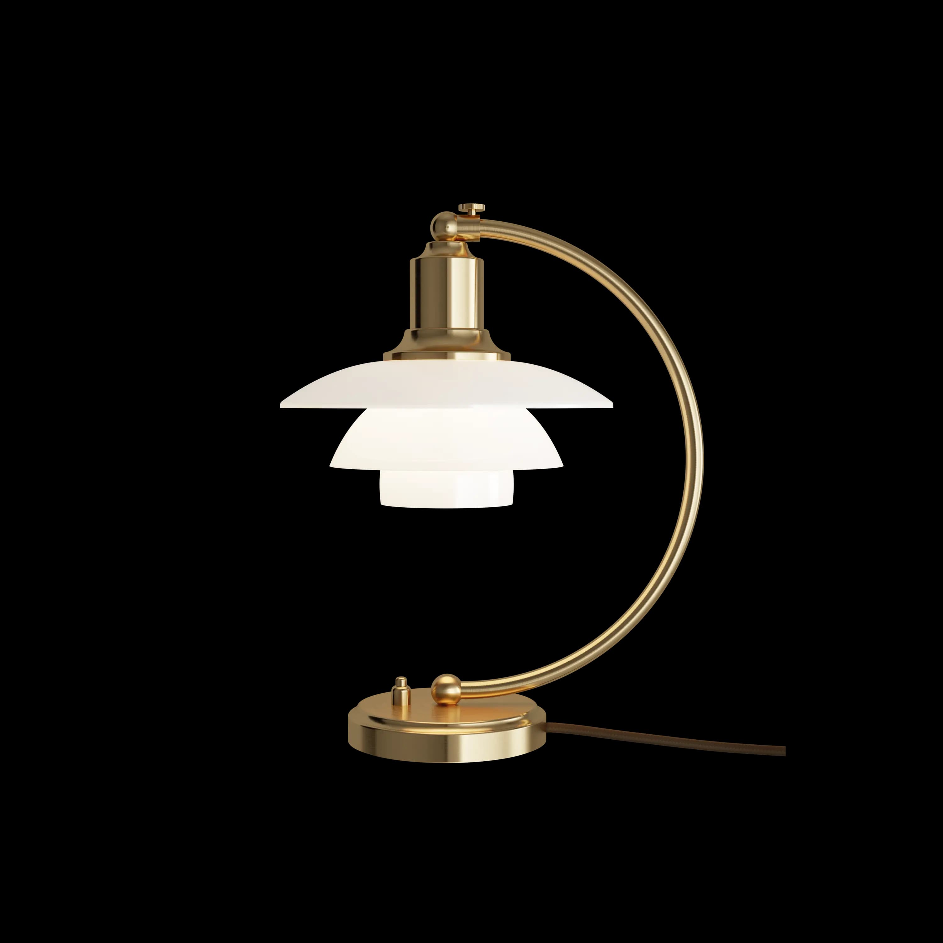 Louis Poulsen PH 2/2 Luna Table Lamp Brass/glossy white opal glass — фото 1