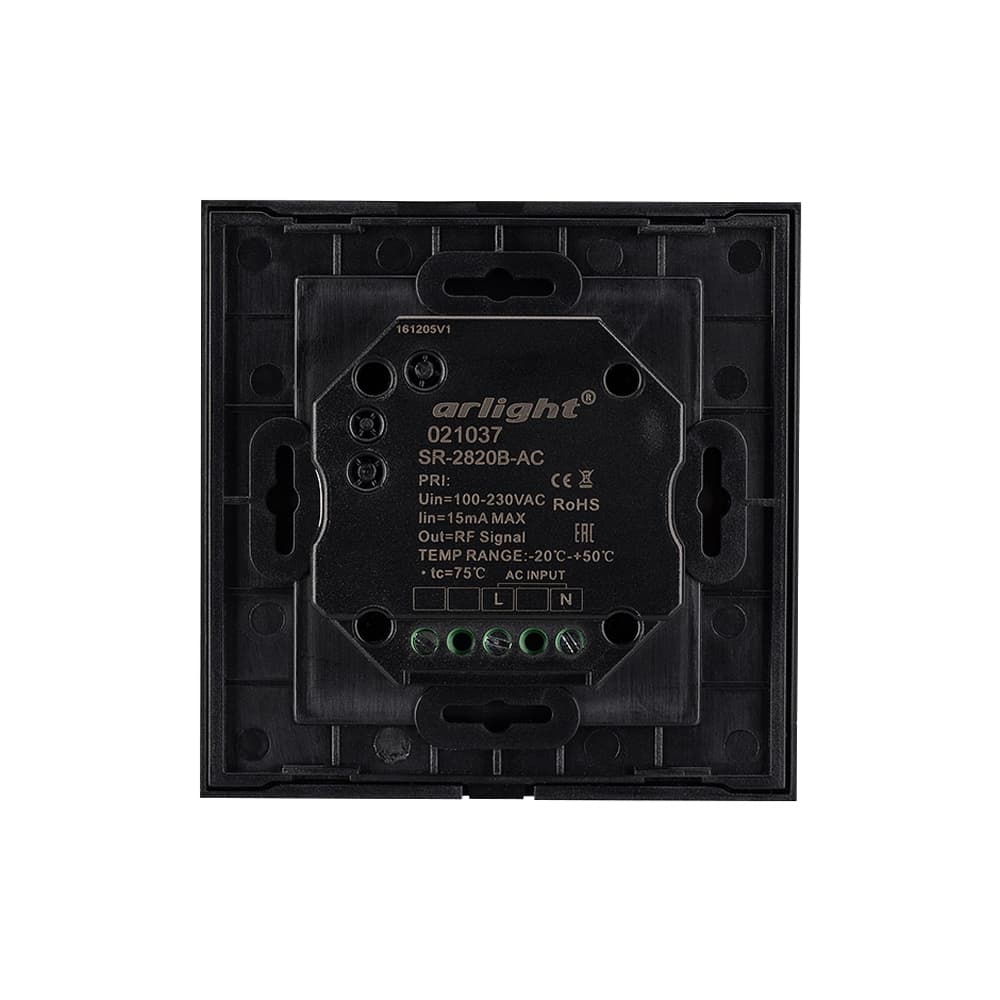 Панель Sens SR-2820B-AC-RF-IN Black (220V,RGBW,1 зона) (Arlight, IP20 Пластик, 3 года) 021037 — фото 2
