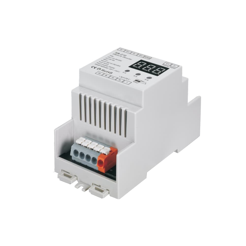Декодер DMX SR-2108FA-RJ45-DIN (12-36V, 240-720W, 4CH) (Arlight, IP20 Пластик, 3 года) 021847 Arlight