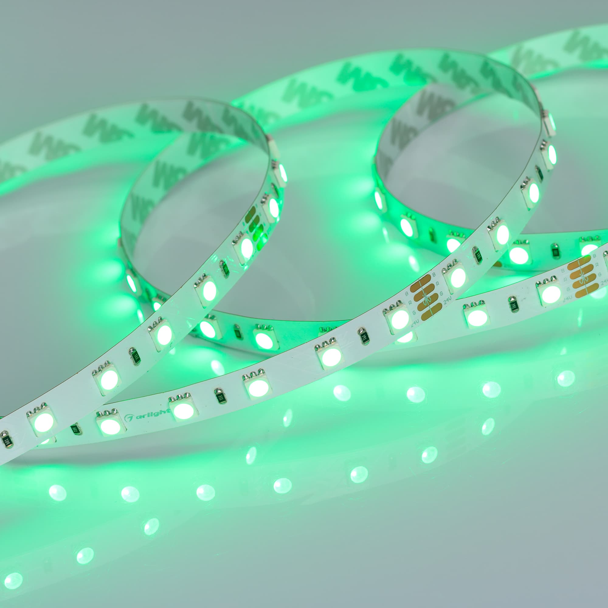 Светодиодная лента RT 2-5000 24V RGB 2x (5060, 300 LED, LUX) (Arlight, 14.4 Вт/м, IP20) 010367(B) — фото 4