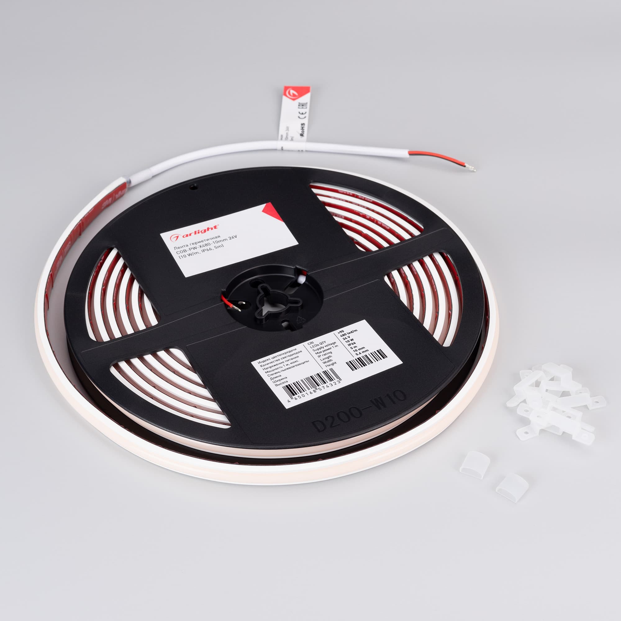 Светодиодная лента герметичная COB-PW-X480-10mm 24V Warm2700 (10 W/m, IP66, 5m) (Arlight, 5 лет) 045865 — фото 3