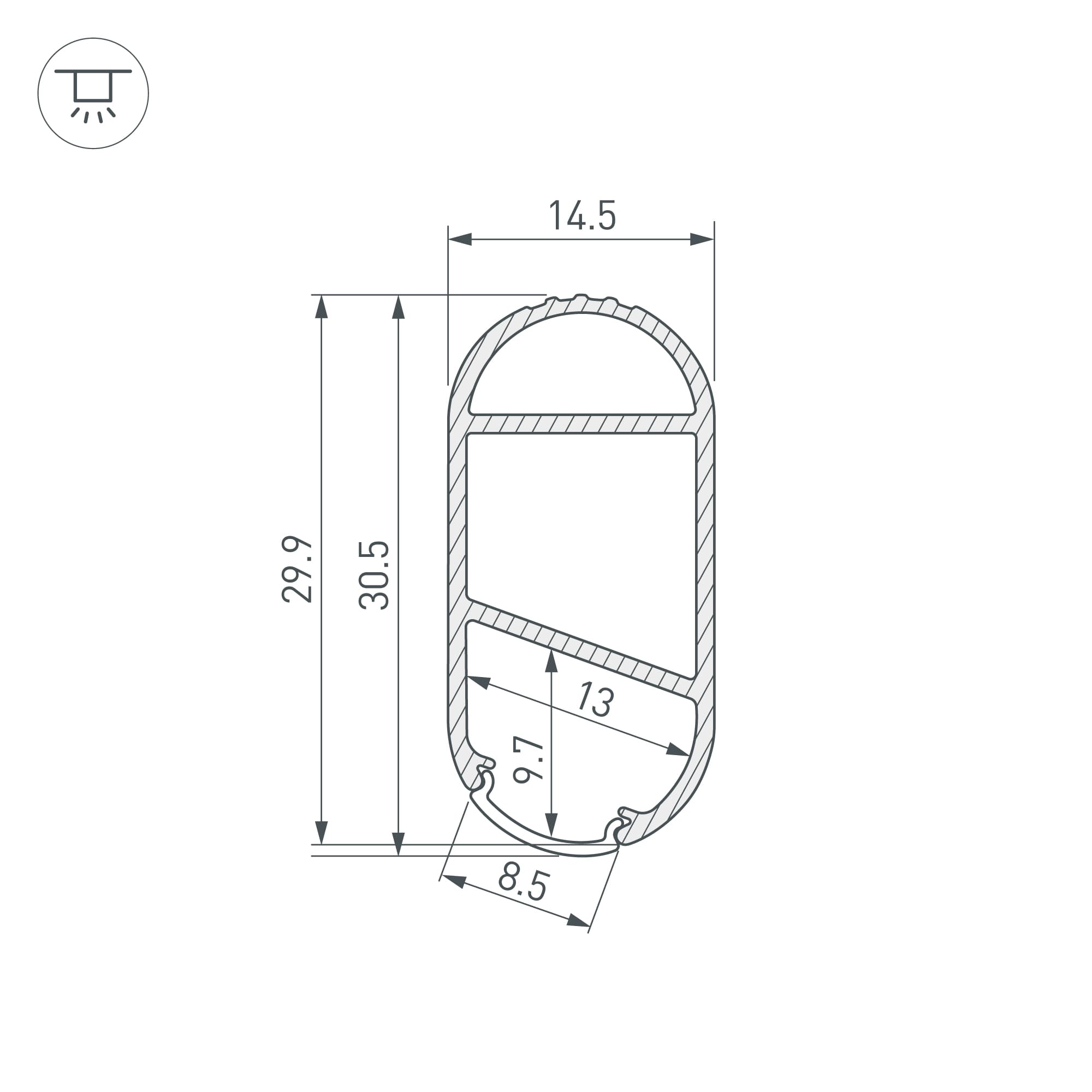 Профиль WARDROBE-1530-2000 ANOD (Arlight, Алюминий) 050153 — фото 3
