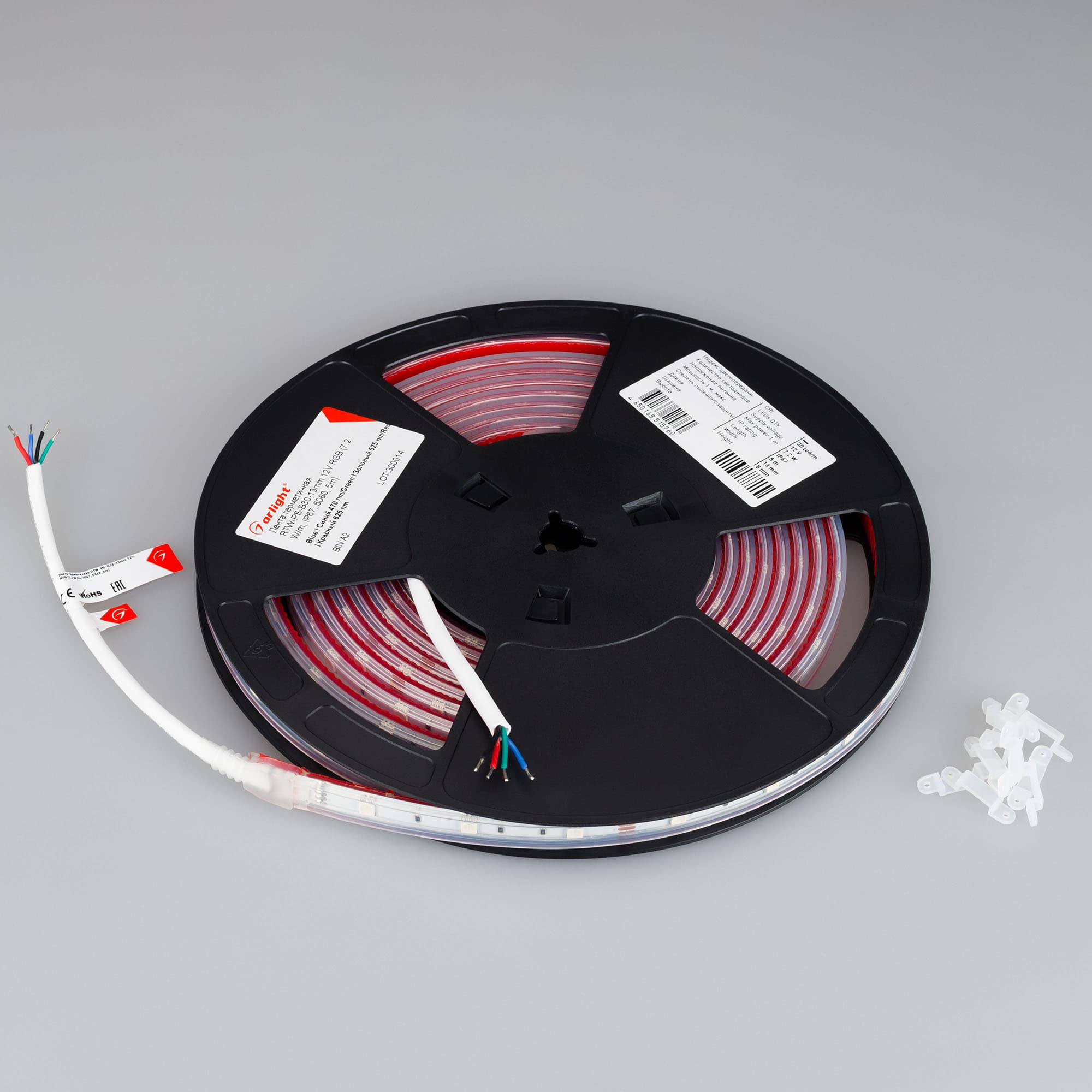 Светодиодная лента герметичная RTW-PS-B30-13mm 12V RGB (7.2 W/m, IP67, 5060, 5m) (Arlight, -) 028711 — фото 2