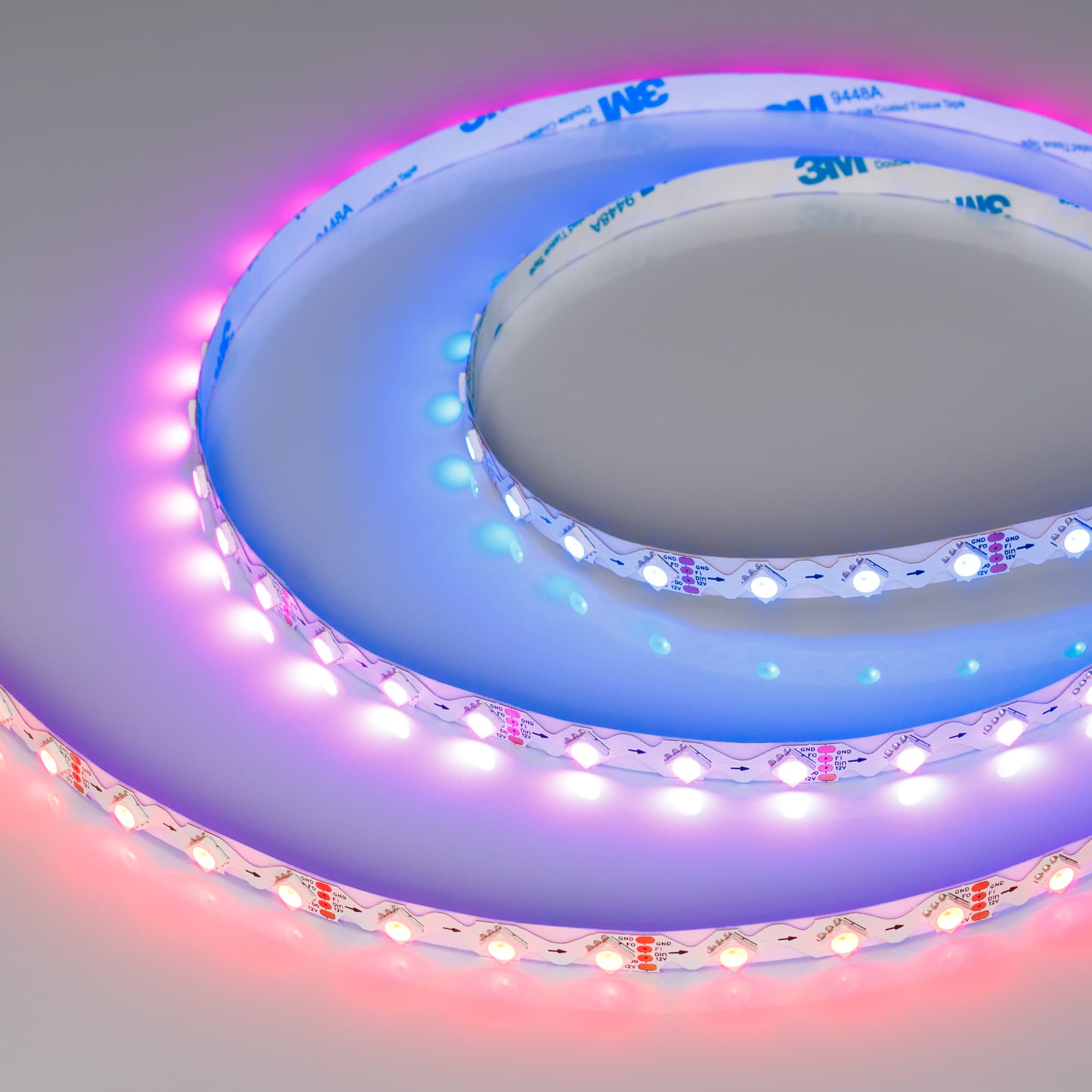 Светодиодная лента SPI-RZ-B60-8mm 12V RGB-PX1-BPT (9 W/m, IP20, 5060, 5m) (Arlight, -) 047382 — фото 1