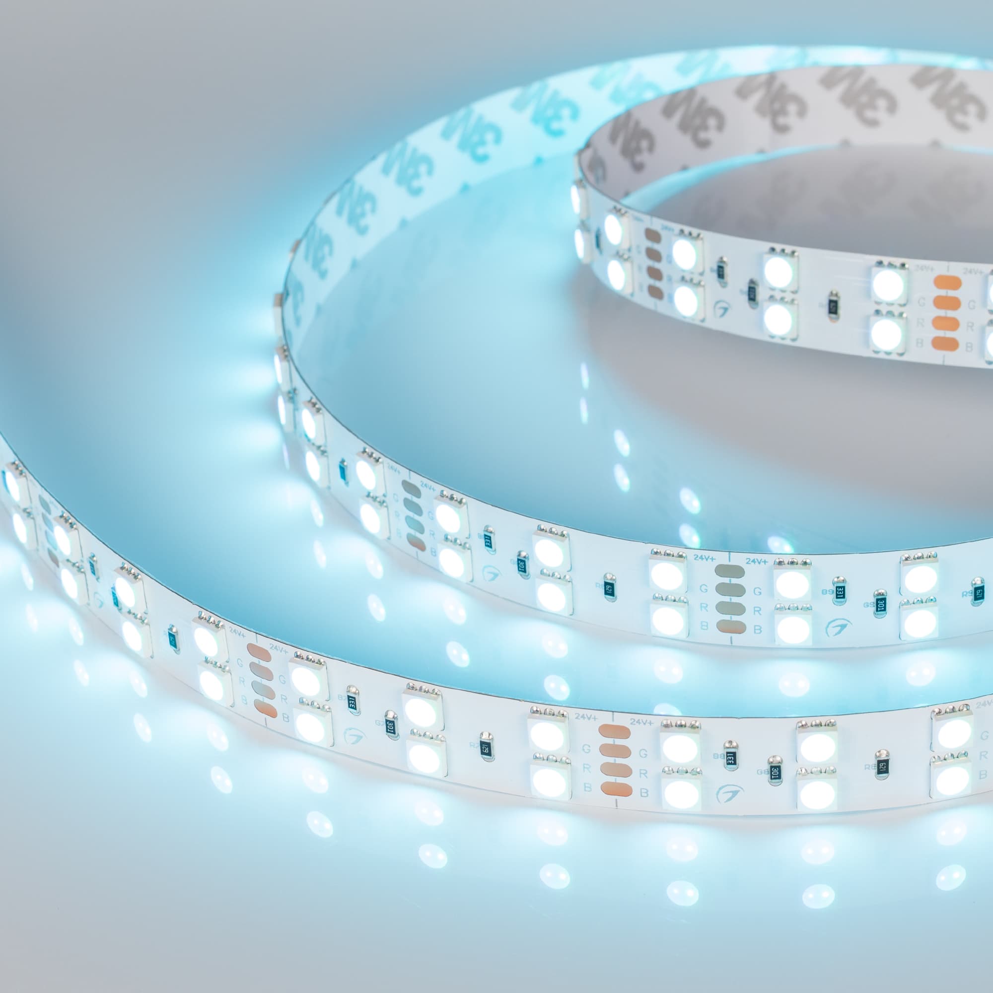Светодиодная лента RT-B120-15mm 24V RGB (28.8 W/m, IP20, 5060, 5m) (Arlight, Открытый) 011205(2) — фото 5