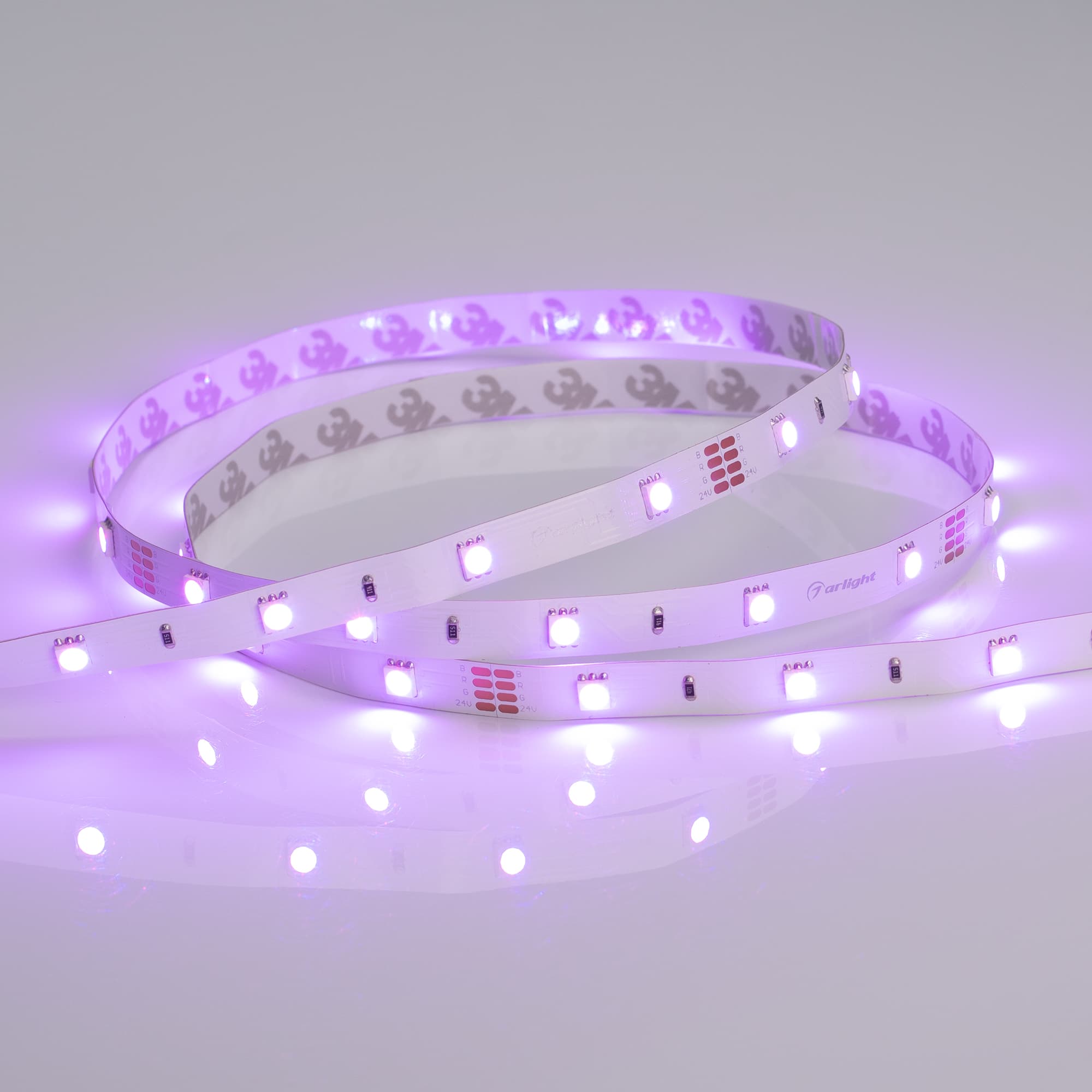 Светодиодная лента RT-B30-10mm 24V RGB (7.2 W/m, IP20, 5060, 5m) (Arlight, Открытый) 022066(2) — фото 4