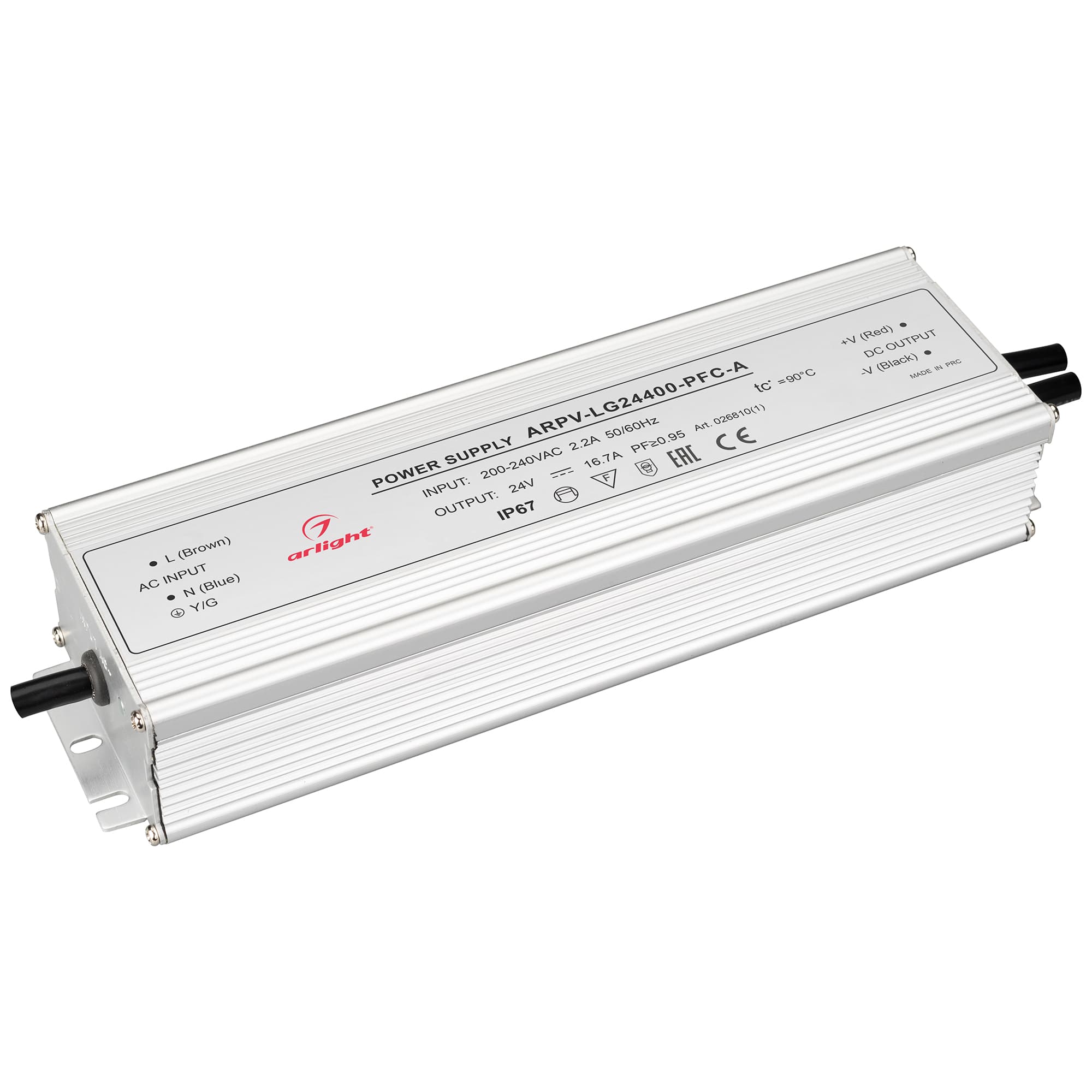 Блок питания ARPV-LG24400-PFC-A (24V, 16.7A, 400W) (Arlight, IP67 Металл, 5 лет) 026810(1) — фото 1