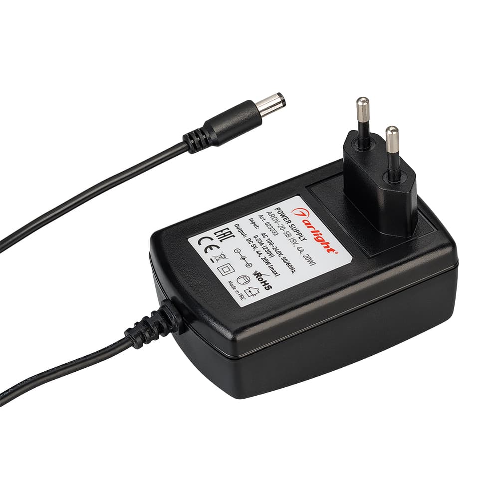 Блок питания ARDV-20-5B (5V, 4A, 20W) (Arlight, Адаптер, 2 года) 023233 Arlight
