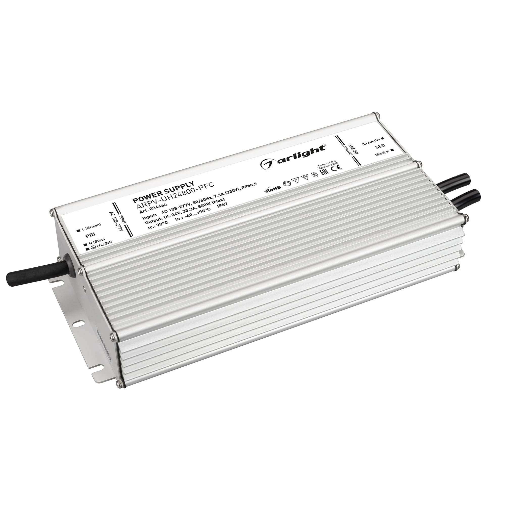 Блок питания ARPV-UH24800-PFC (24V, 33.3A, 800W) (Arlight, IP67 Металл, 7 лет) 034464 — фото 1
