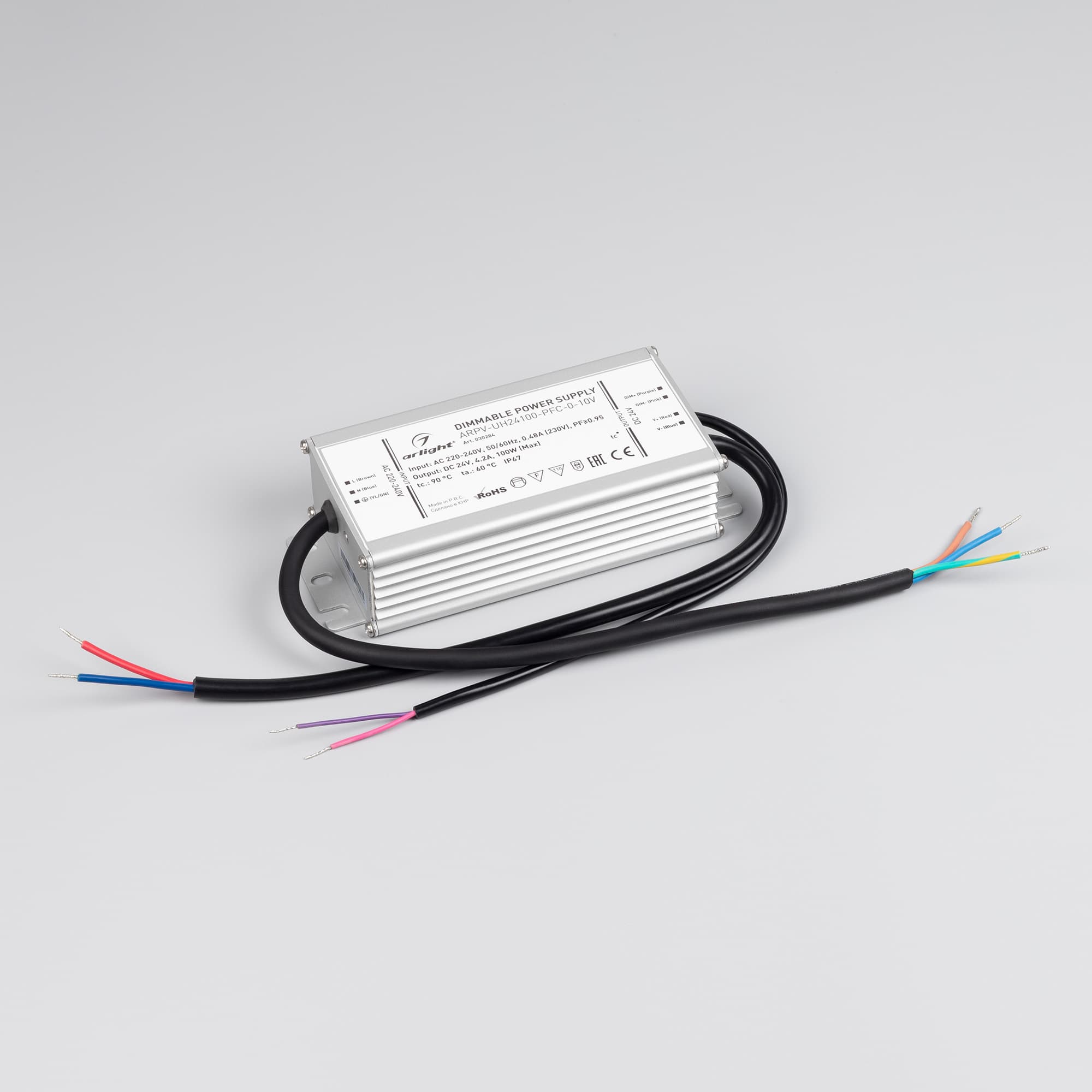 Блок питания ARPV-UH24100-PFC-0-10V (24V, 4.2A, 100W) (Arlight, IP67 Металл, 7 лет) 030284 — фото 2