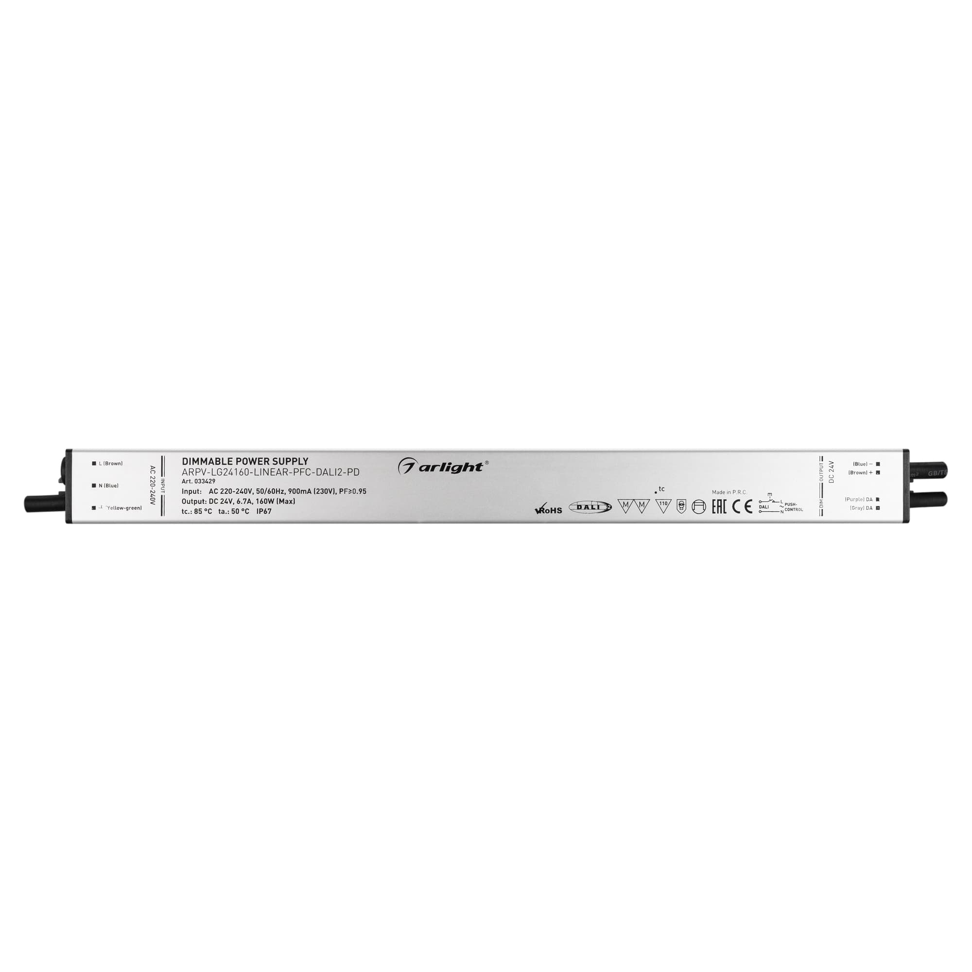 Блок питания ARPV-LG24160-LINEAR-PFC-DALI2-PD (24V, 6.7A, 160W) (Arlight, IP67 Металл, 5 лет) 033429 Arlight — фото 2