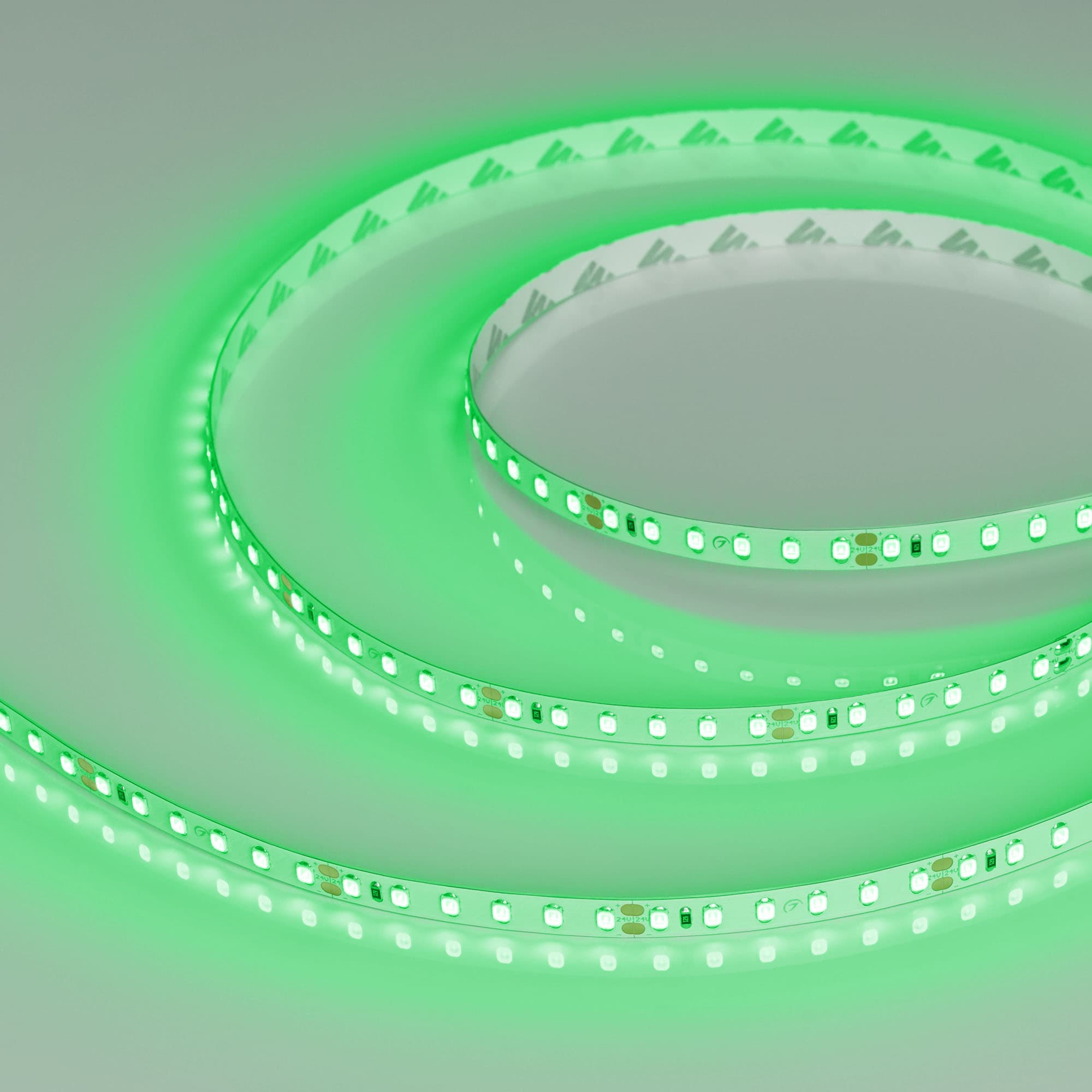Светодиодная лента RT-A120-8mm 24V Green(9.6 W/m, IP20, 2835, 5m) (Arlight, Открытый) 008782(2) — фото 1