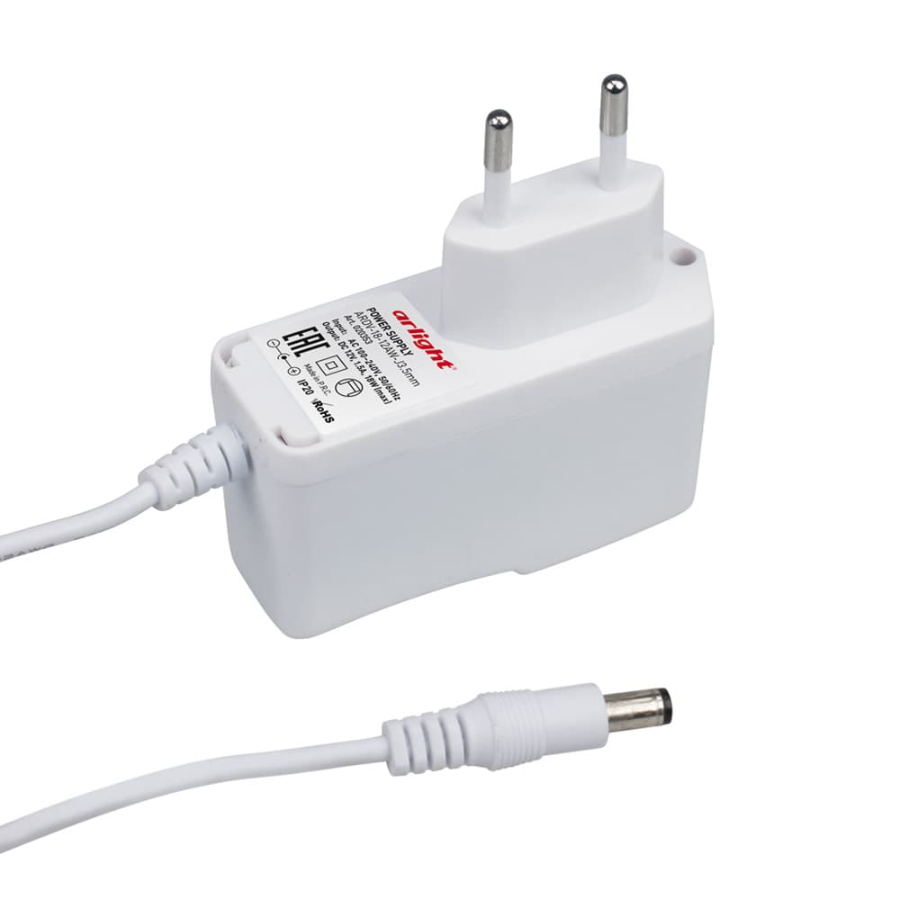 Блок питания ARDV-18-12AW-J3.5mm (12V, 1,5A, 18W) (Arlight, Адаптер, 2 года) 020353