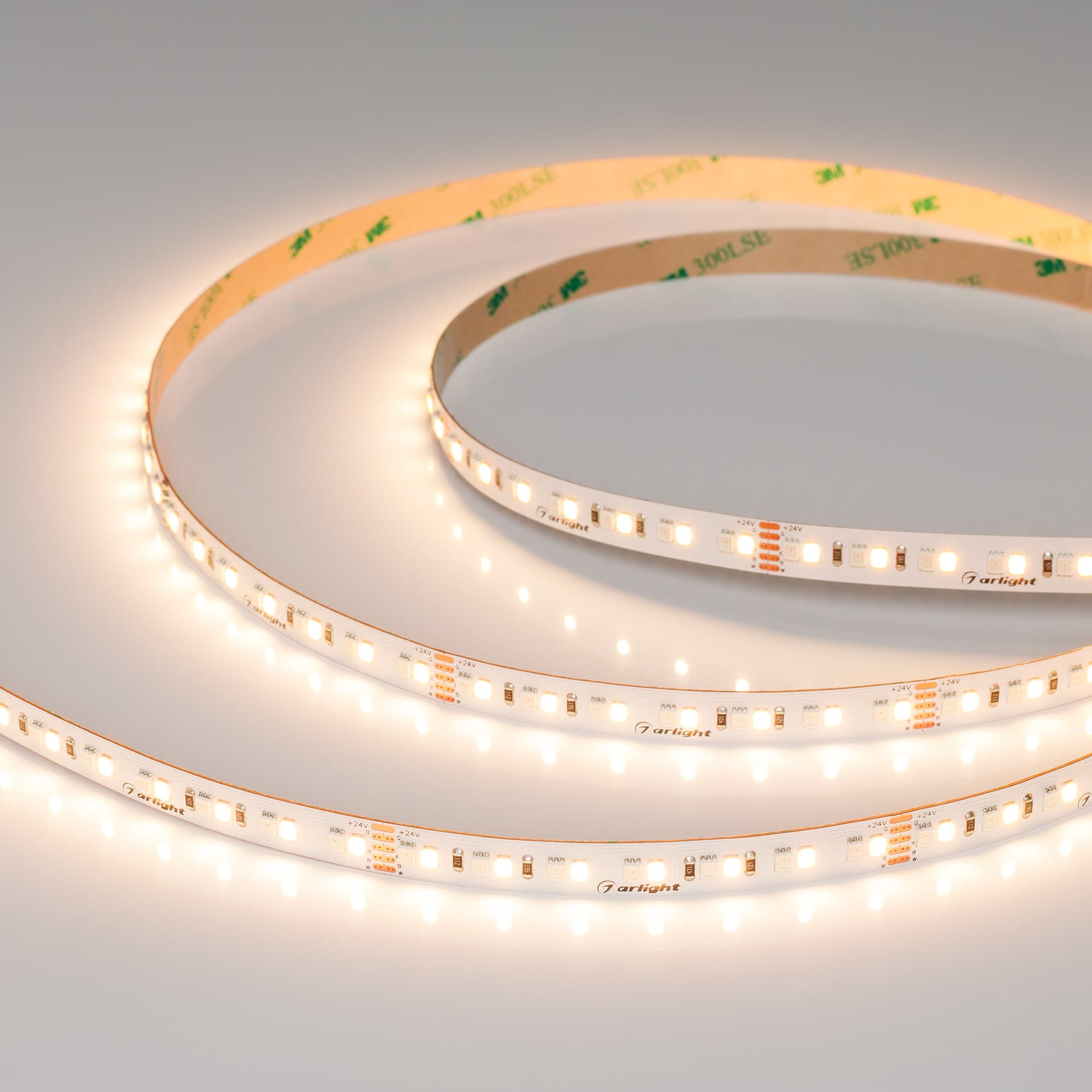 Светодиодная лента RT-A168-10mm 24V RGBW-Warm (20 W/m, IP20, 5m) (Arlight, высок.эфф.150 лм/Вт) 056879 — фото 2