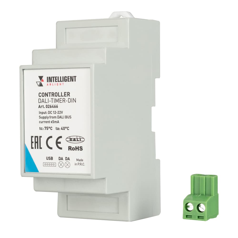 INTELLIGENT ARLIGHT Контроллер DALI-TIMER-DIN (DALI-BUS, RTC) (IARL, DIN-рейка) 026466 — фото 1