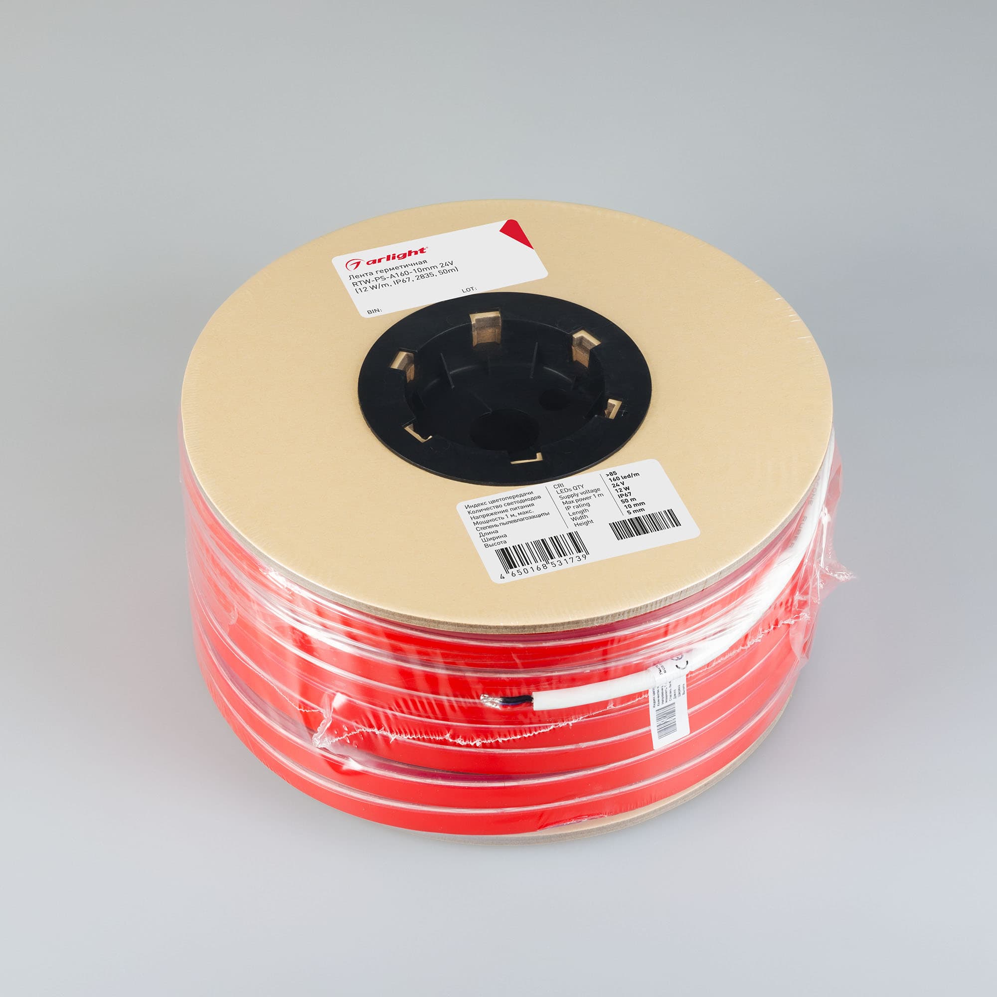 Светодиодная лента герметичная RTW-PS-A160-10mm 24V Day5000 (12 W/m, IP67, 2835, 50m) (Arlight, Закрытый) 024557(2) — фото 3