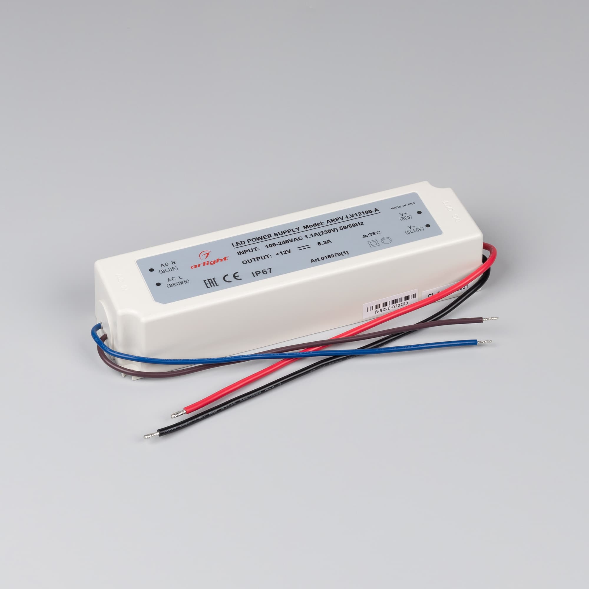 Блок питания ARPV-LV12100-A (12V, 8.3A, 100W) (Arlight, IP67 Пластик, 3 года) 018970(1) — фото 2