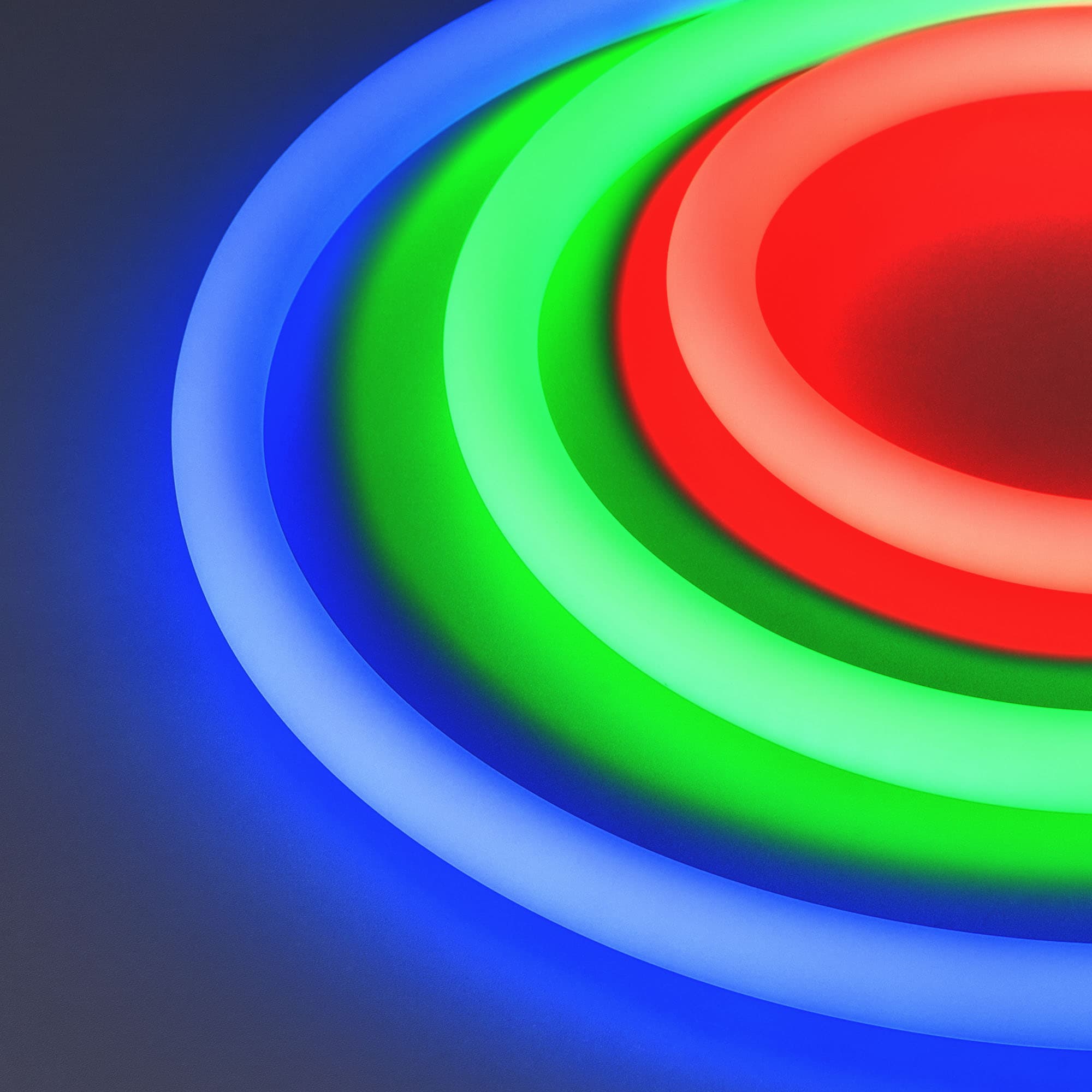 Светодиодная лента герметичная MOONLIGHT-TOP-F280-D25mm 24V RGB 360deg (14.4 W/m, IP65, 3535, 5m, wire x1) (Arlight, Вывод прямой, 3 года) 037563