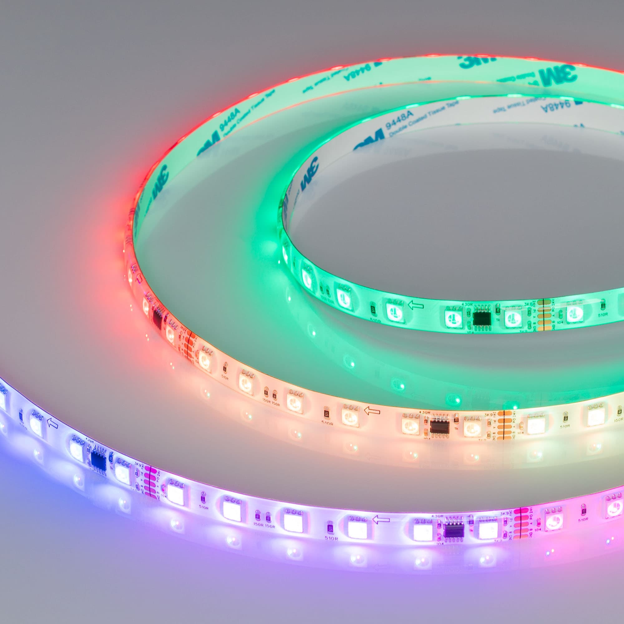 Светодиодная лента герметичная DMX-SE-B60-10mm 24V RGB-PX6 (14 W/m, IP65, 5060, 5m) (Arlight, -) 039607 — фото 1