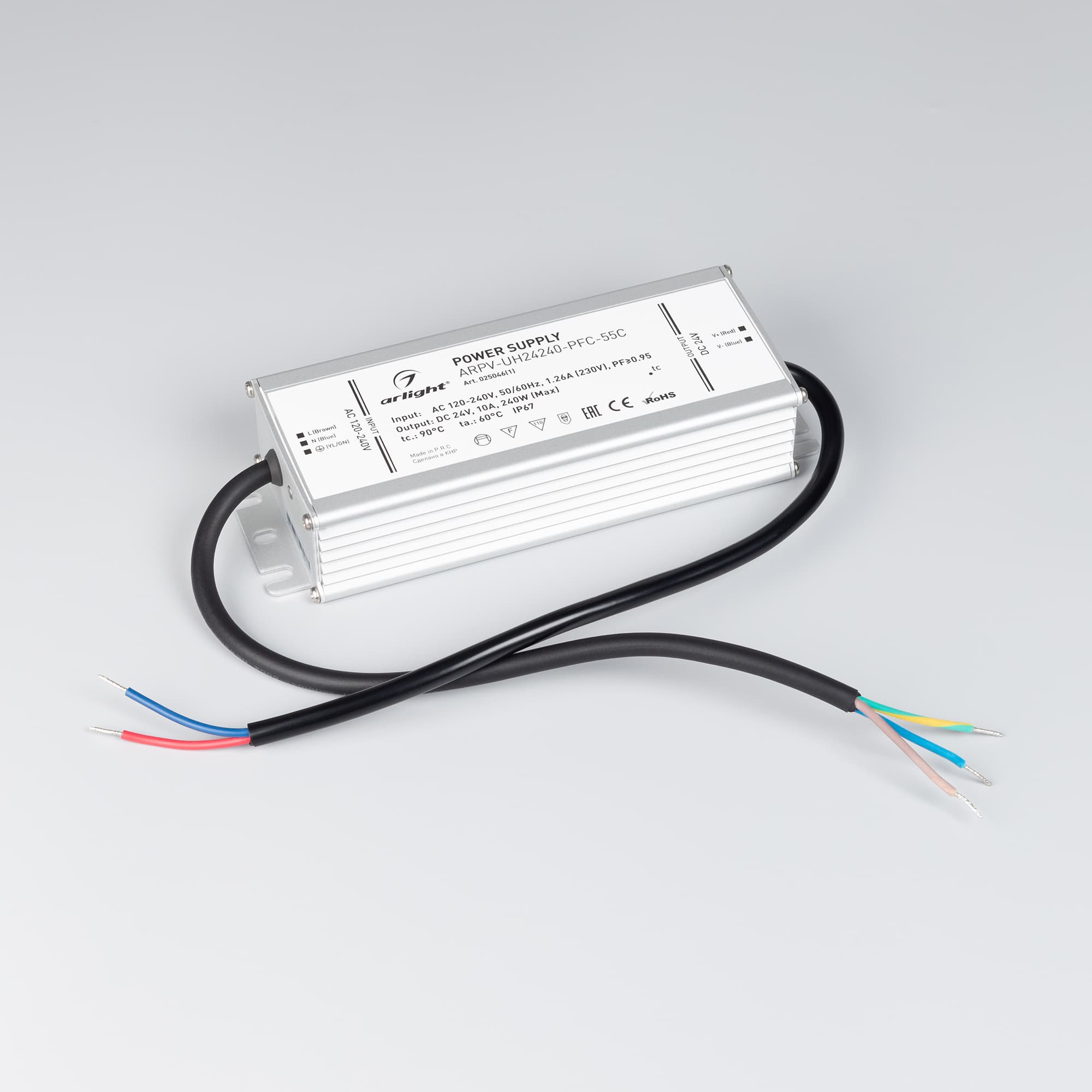 Блок питания ARPV-UH24240-PFC-55C (24V, 10.0A, 240W) (Arlight, IP67 Металл, 5 лет) 025046(1) — фото 2