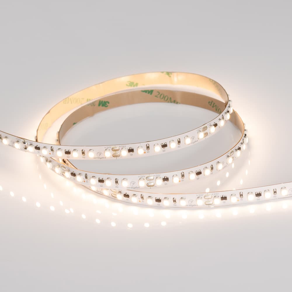 Светодиодная лента RT-10000 24V Warm3000 2x (3528, 120 LED/m, 10m) (Arlight, 9.6 Вт/м, IP20) 025007 — фото 3