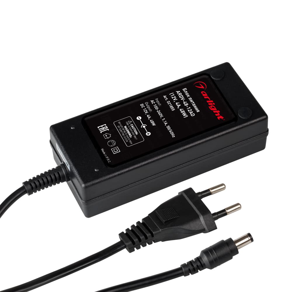 Блок питания ARDV-48-12AD (12V, 4A, 48W) (Arlight, Адаптер, 2 года) 021855