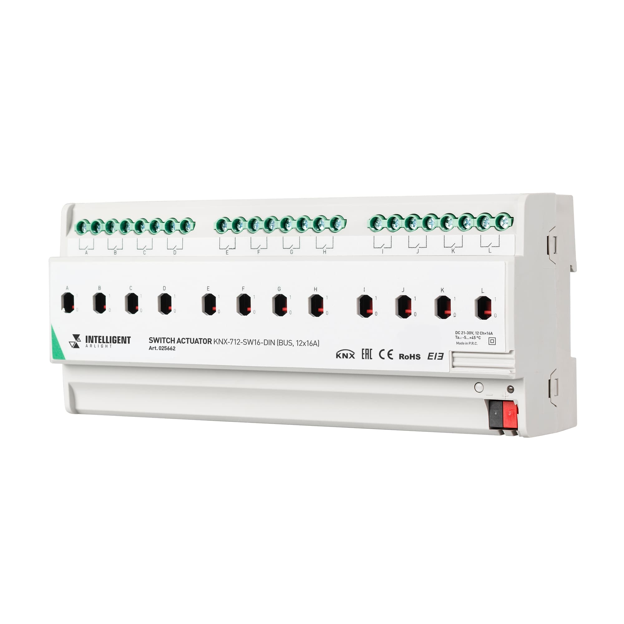 INTELLIGENT ARLIGHT Релейный модуль KNX-712-SW16-DIN (BUS, 12x16A) (Arlight, -) 025662 Arlight
