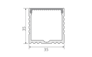 Профиль с экраном ALU-POWER-W35-2000 ANOD+FROST (Arlight, Металл) 015539 Arlight — фото 2