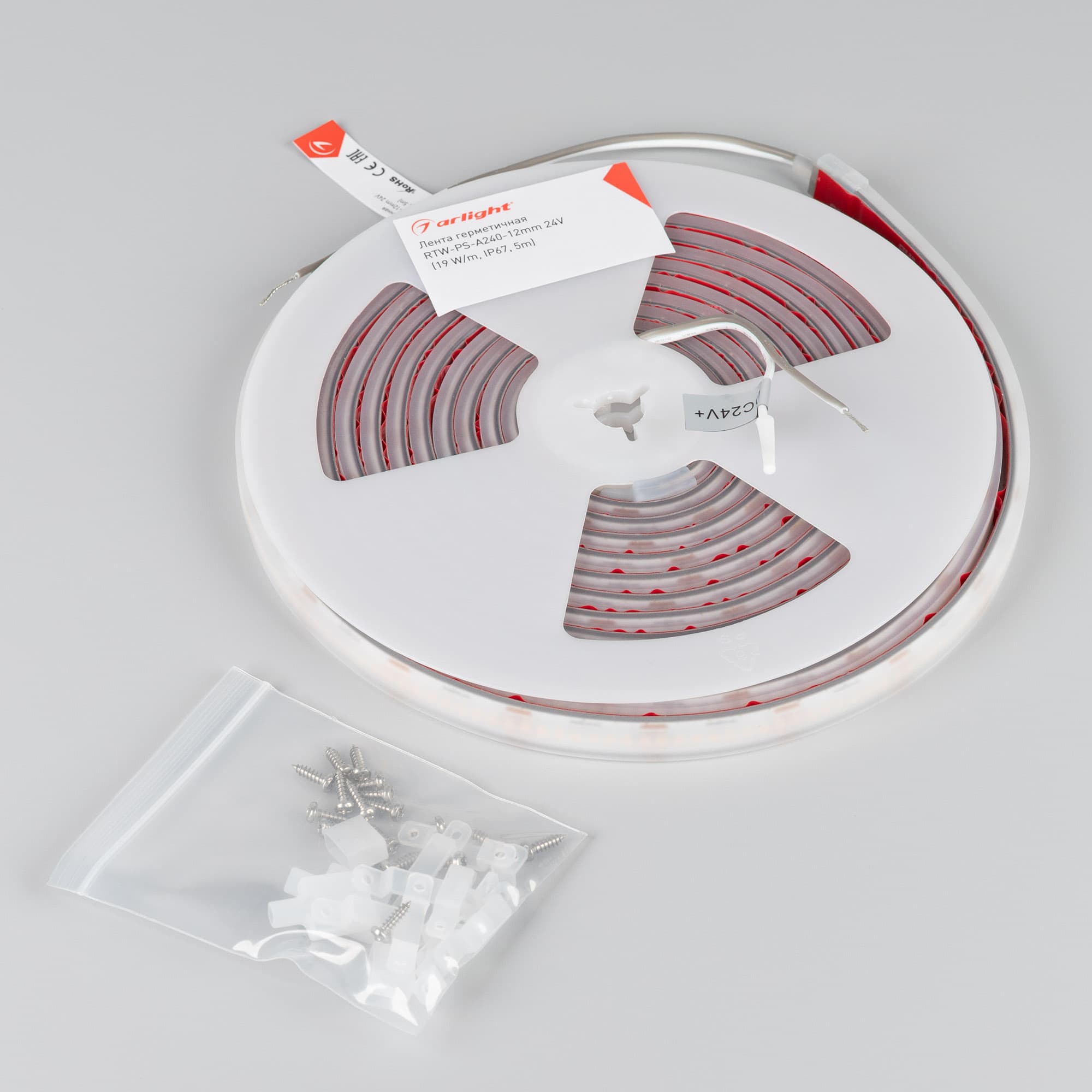 Светодиодная лента герметичная RTW-PS-A240-12mm 24V Warm2700 (19 W/m, IP67, 5m) (Arlight, CRI>90) 052648 — фото 3